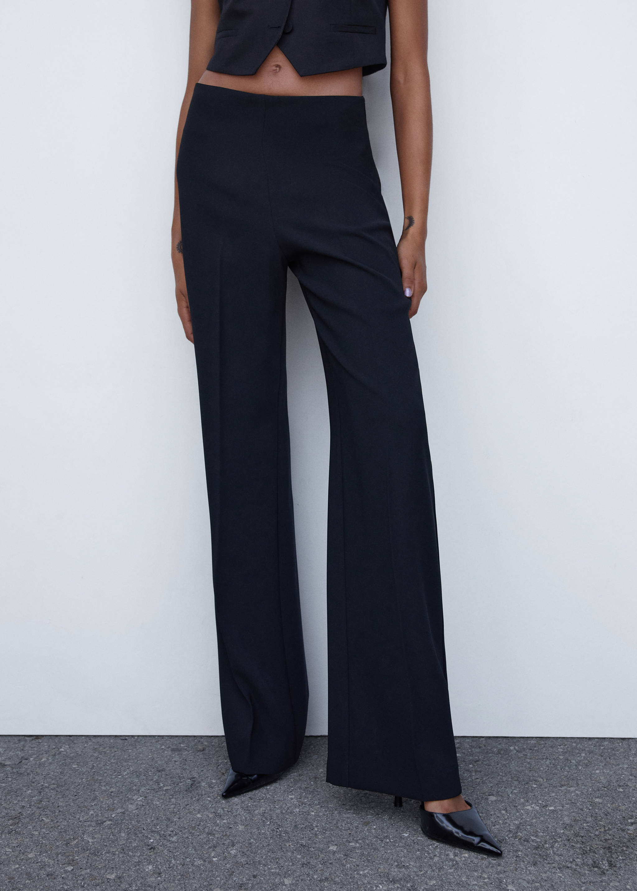 Wide leg suit trousers - Medium plane