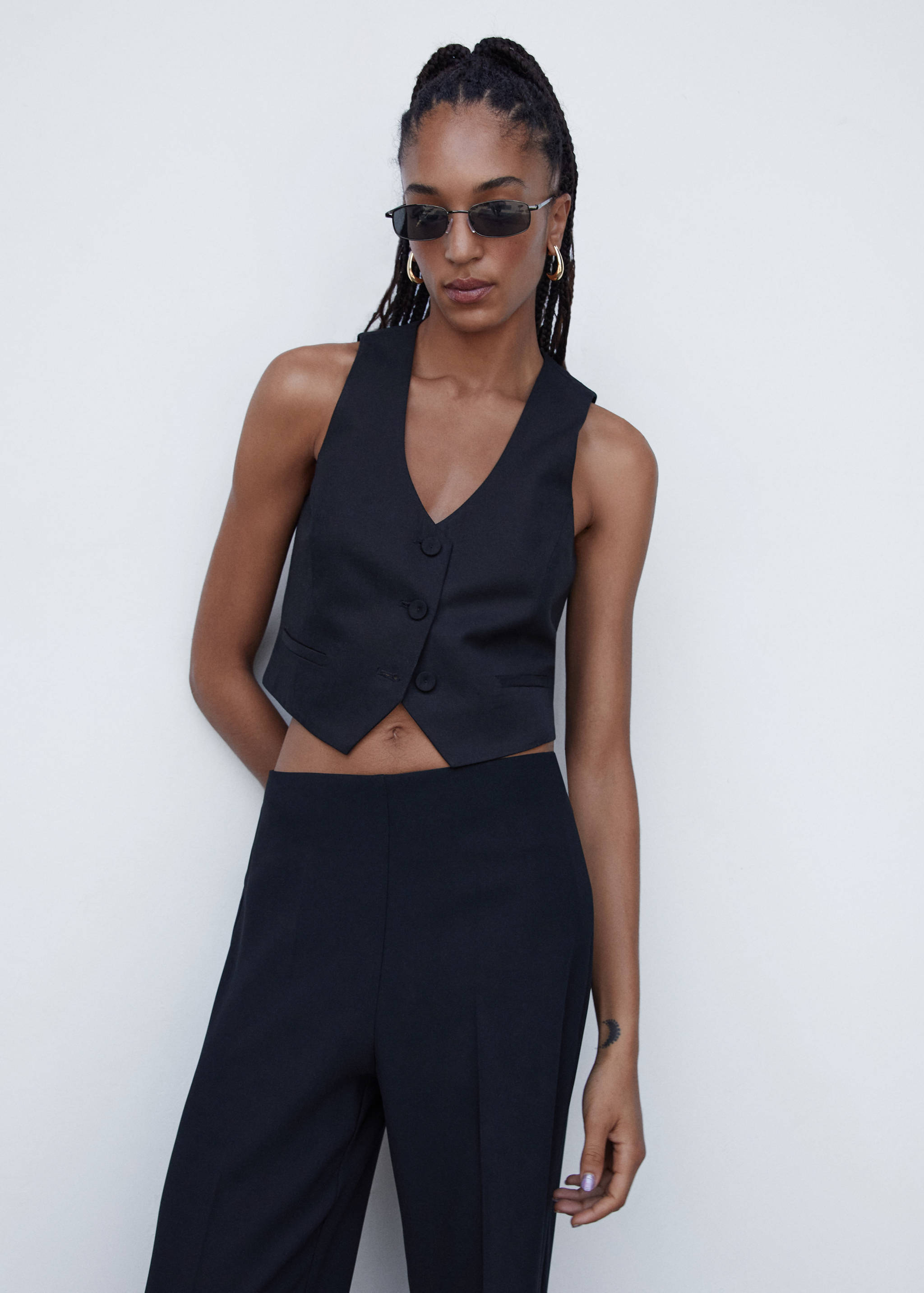 Wide leg suit trousers - Details of the article 1