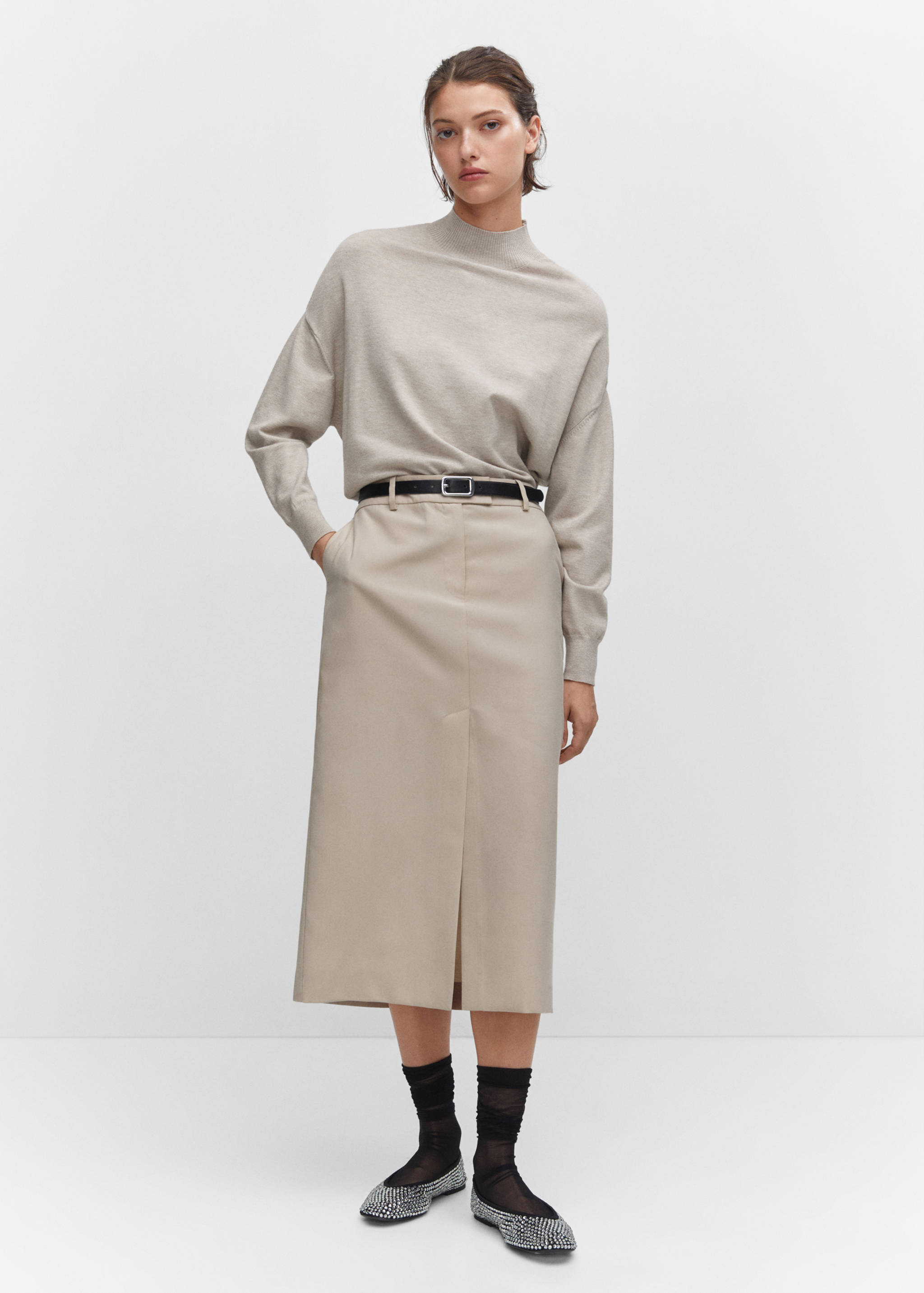 Pull-over oversize col montant - Plan général