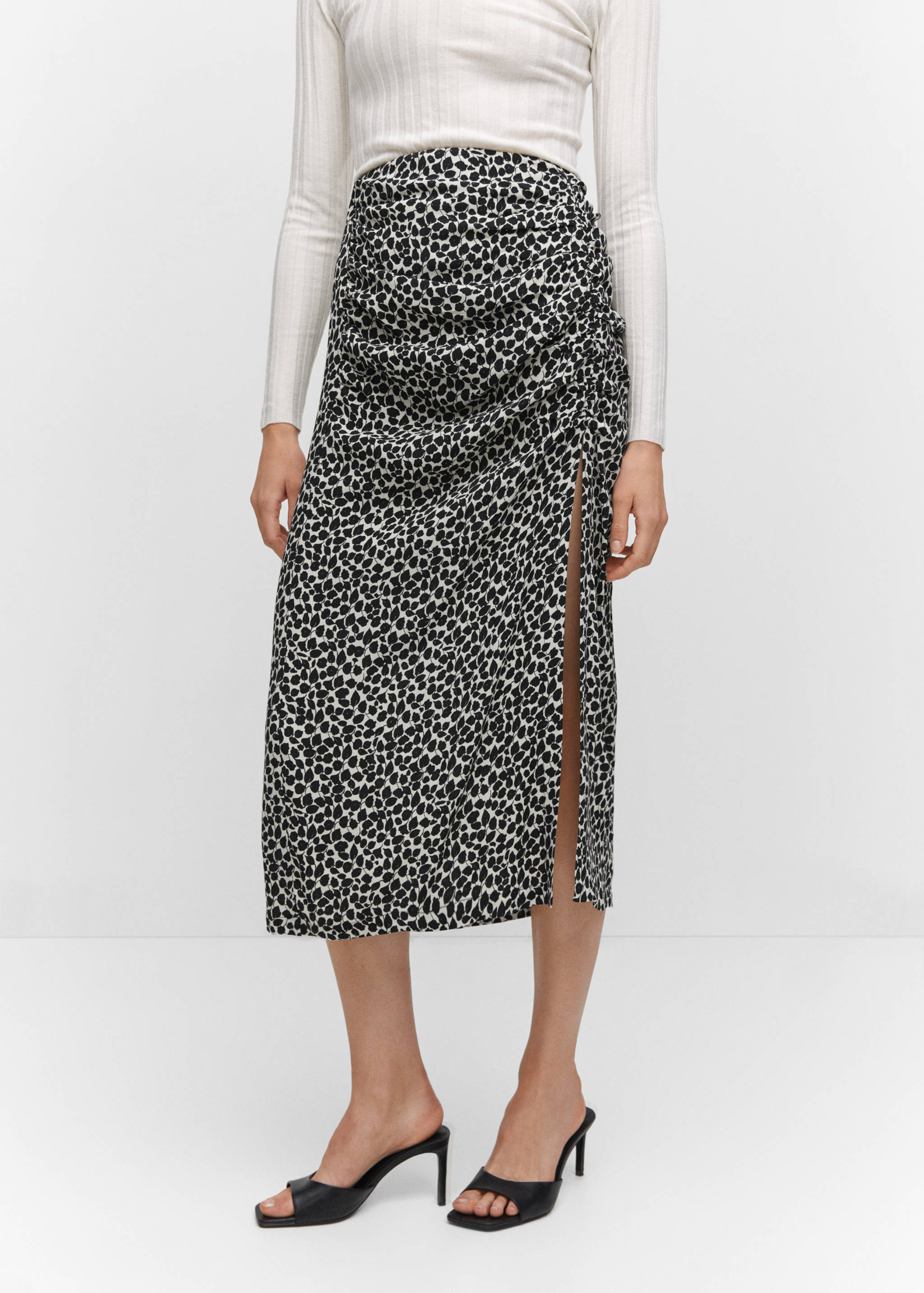 Printed skirt with slit - Medium plane