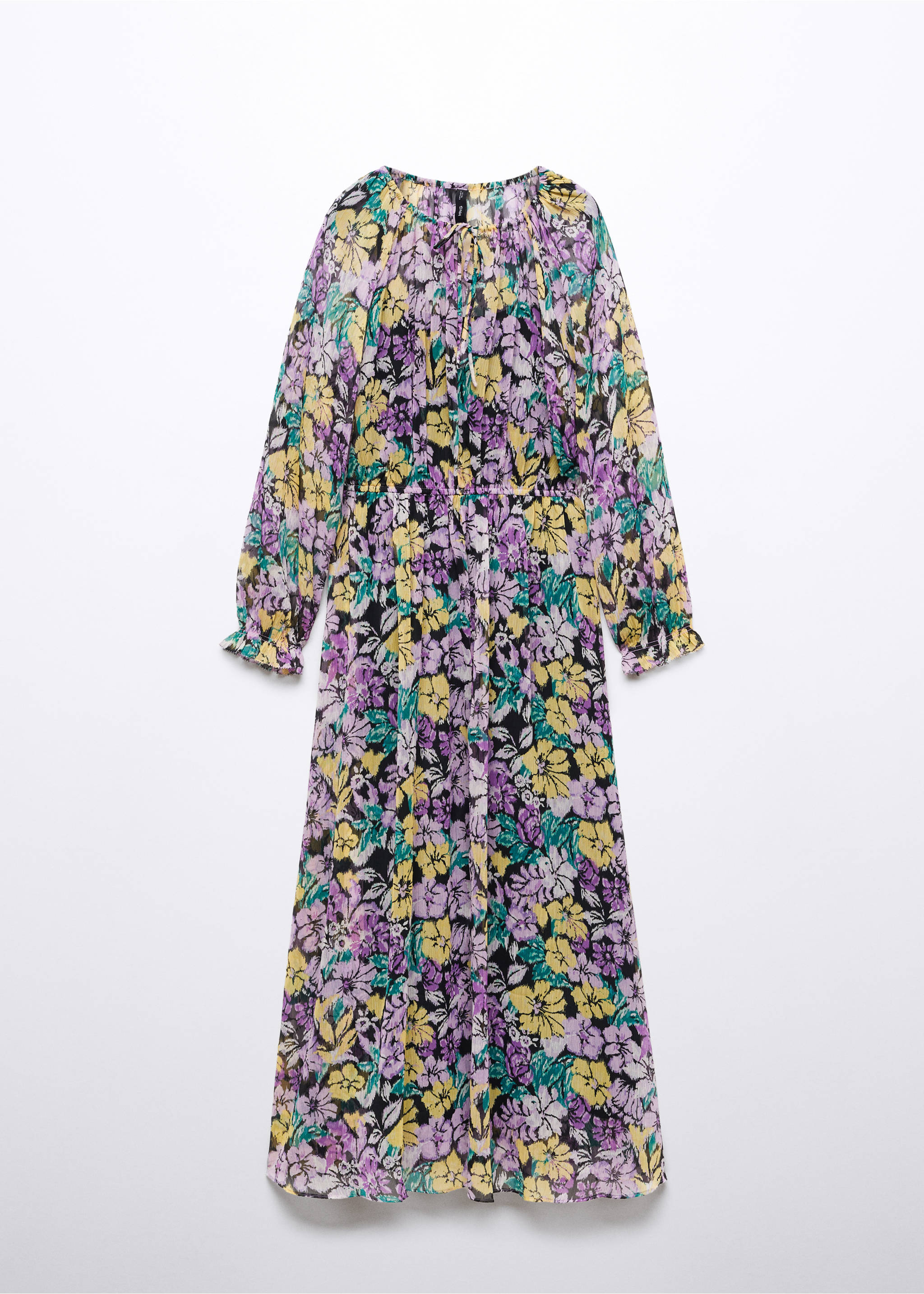 Textured floral-pattern dress - Article without model, Lilac. Ref: 57033809-00.