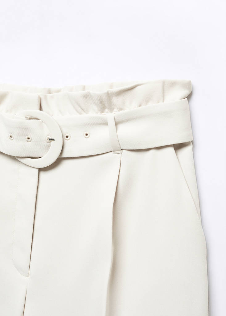 Paperbag trousers with belt — Ice Grey