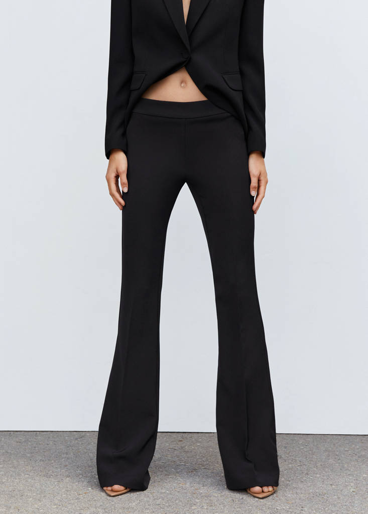 Flared suit trousers — Black