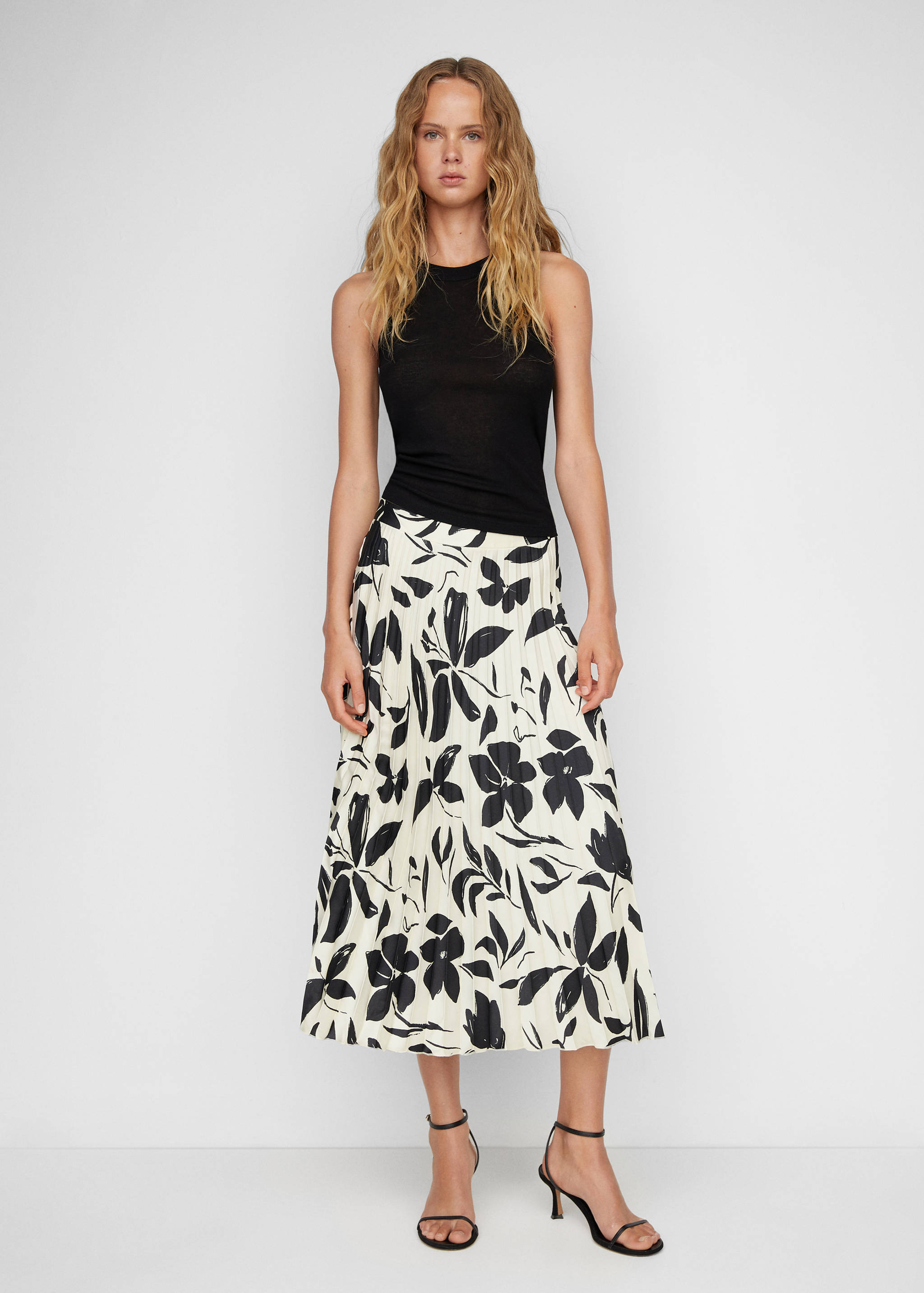 Printed pleated skirt - General plane