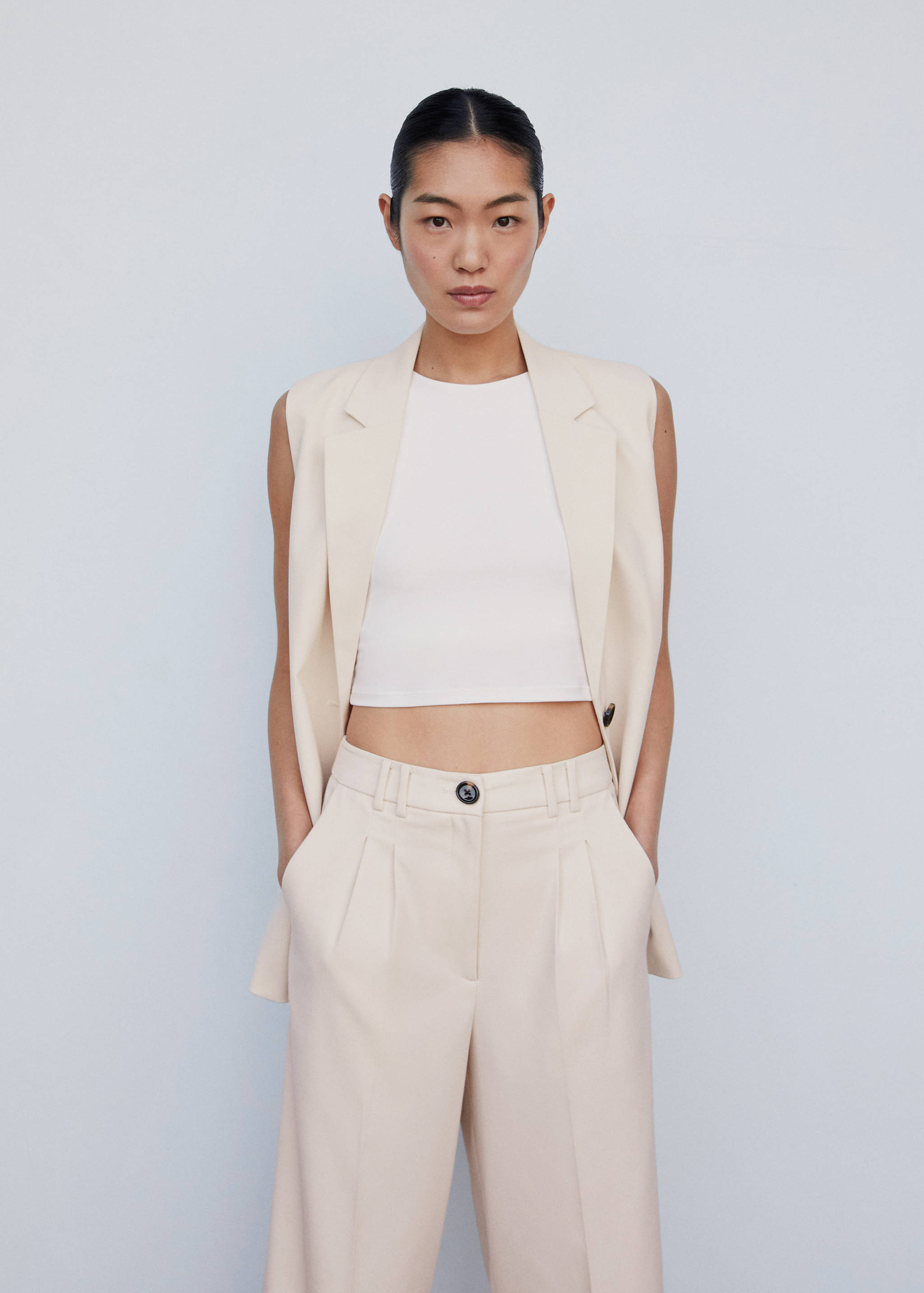 Pleated culottes trousers - Details of the article 1