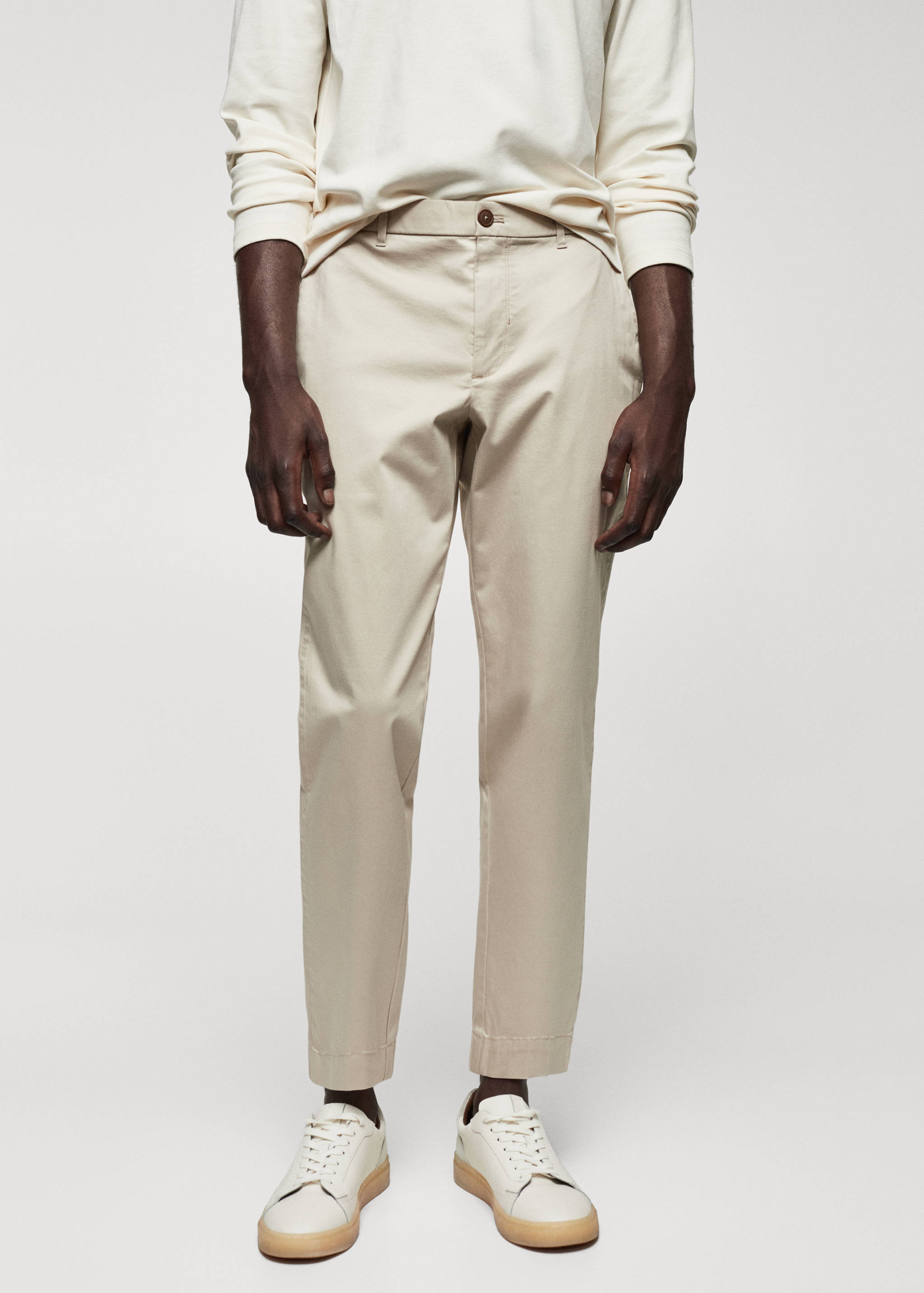 Pantalón slim fit algodón elástico - Plano medio