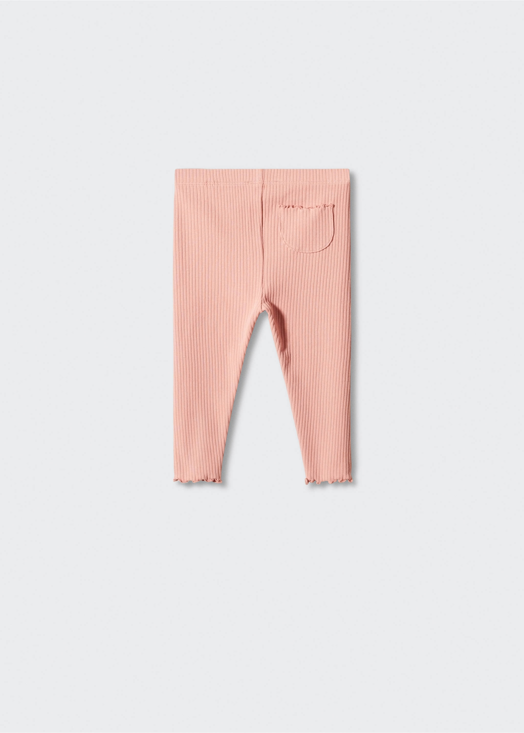 Cotton ribbed leggings - Reverse of the article, Pink. Ref: 57034395-00.