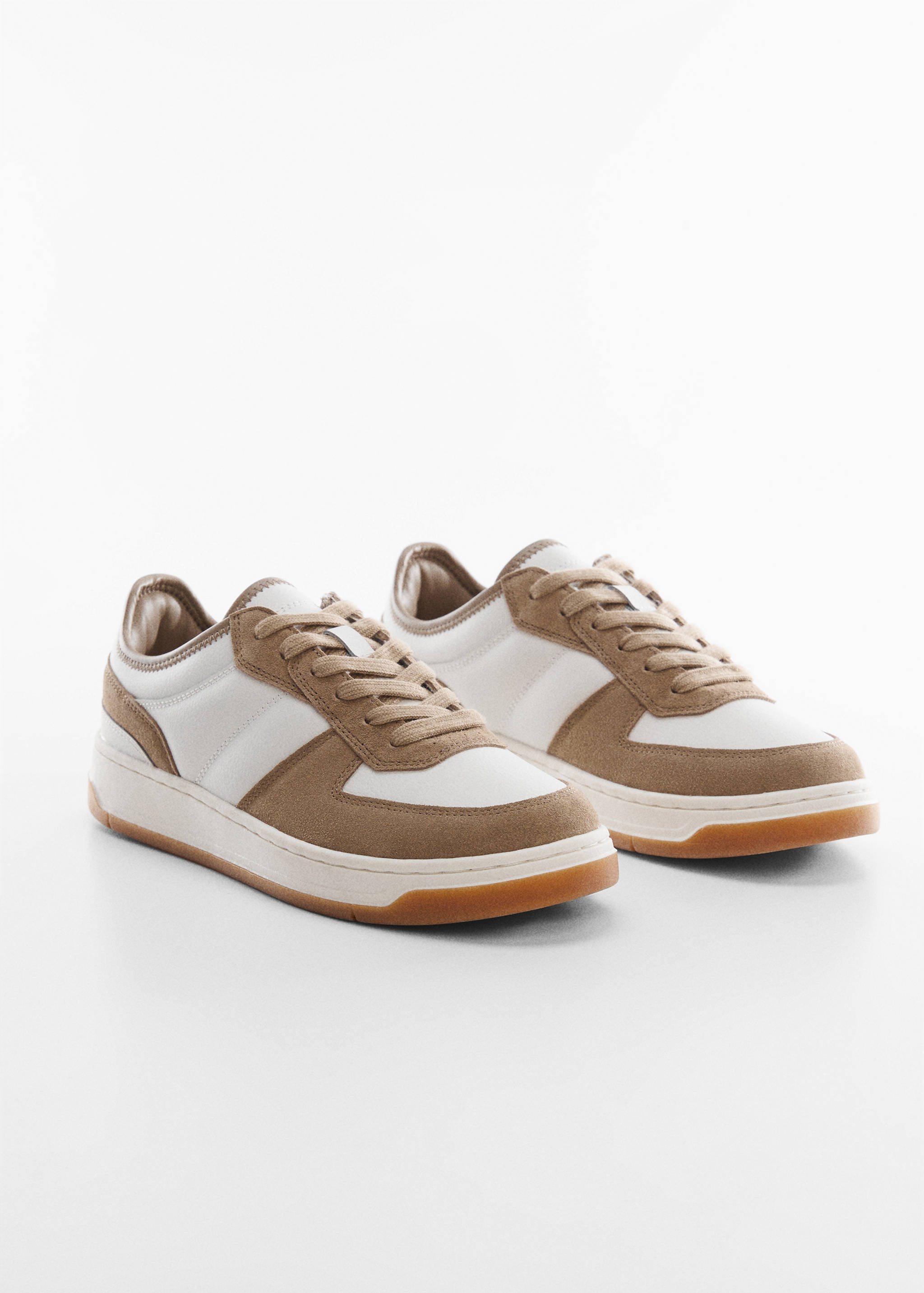 拼接皮革运动鞋 - null