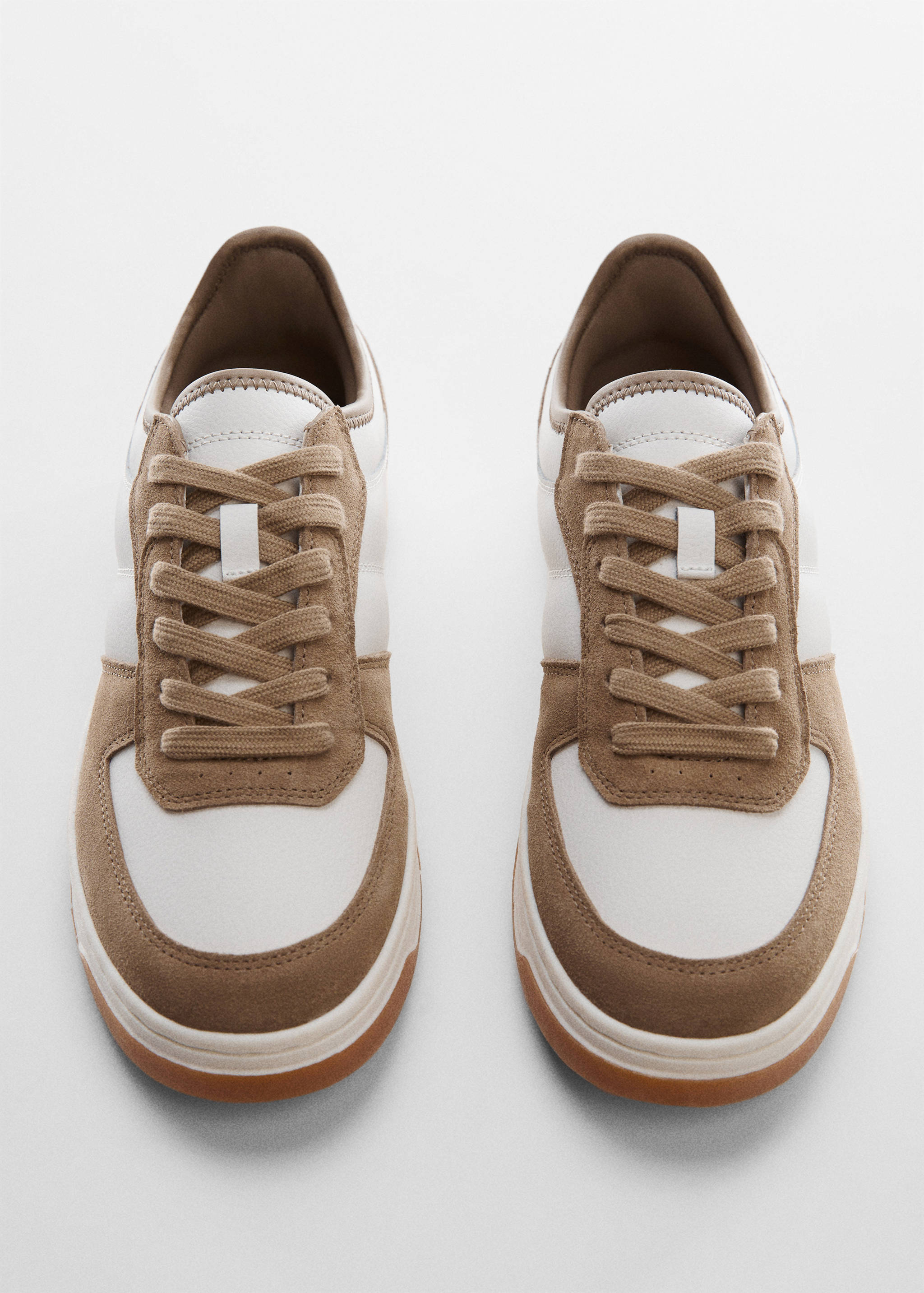 拼接皮革运动鞋 - null