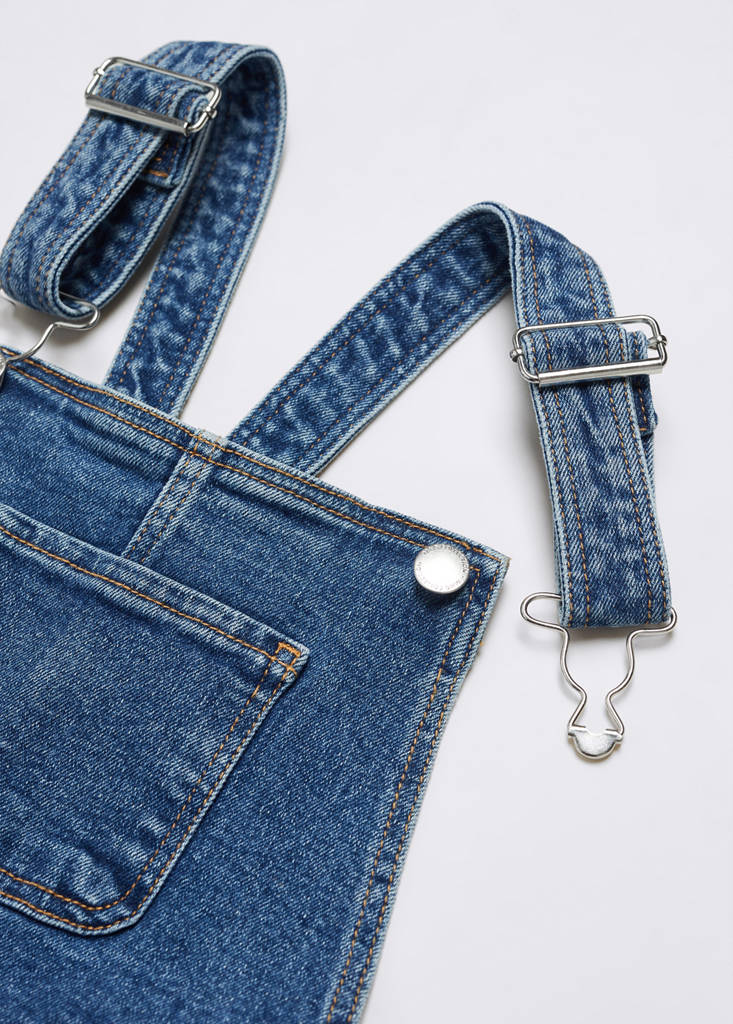 Long denim dungarees — Dark Blue