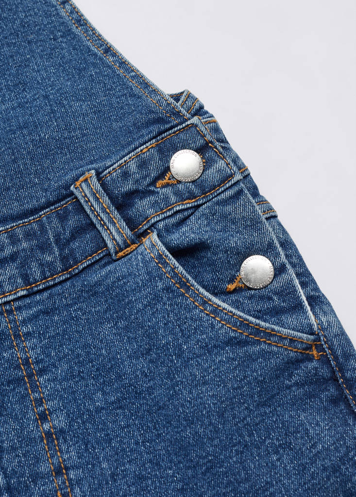 Long denim dungarees — Dark Blue