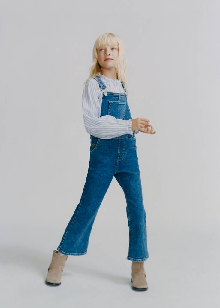 Long denim dungarees — Dark Blue