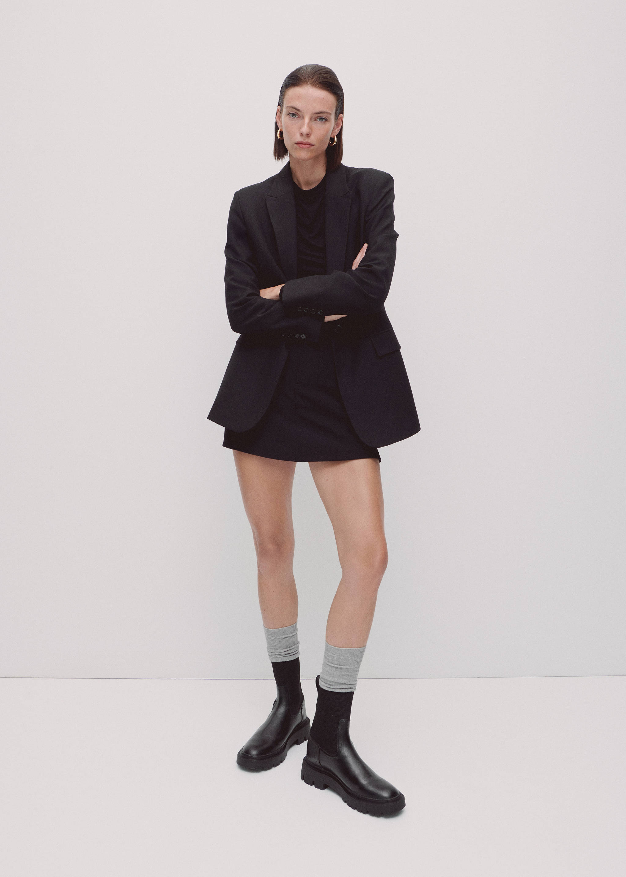 Platform track-sole ankle boots - General plane, Black. Ref: 57034428-00.