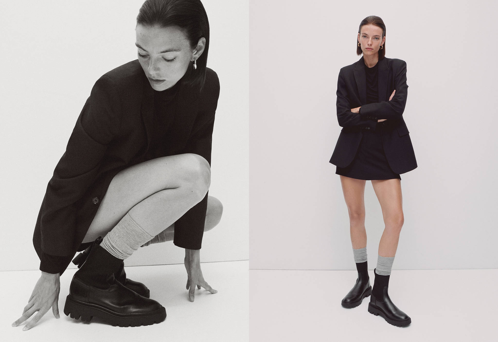 Platform track-sole ankle boots - Panoramic plane