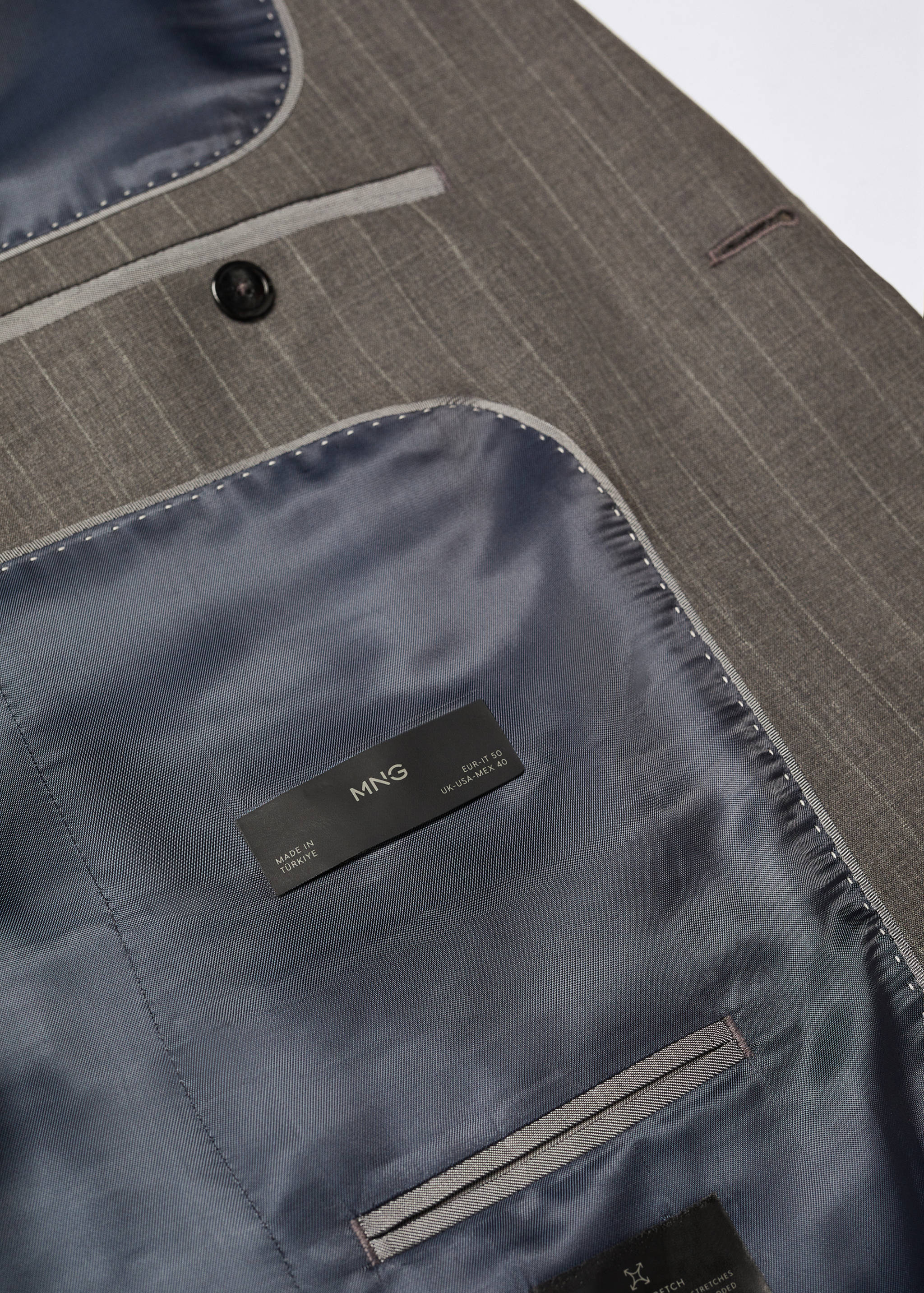 Veste costume laine slim-fit fines rayures - Détail de l'article 8