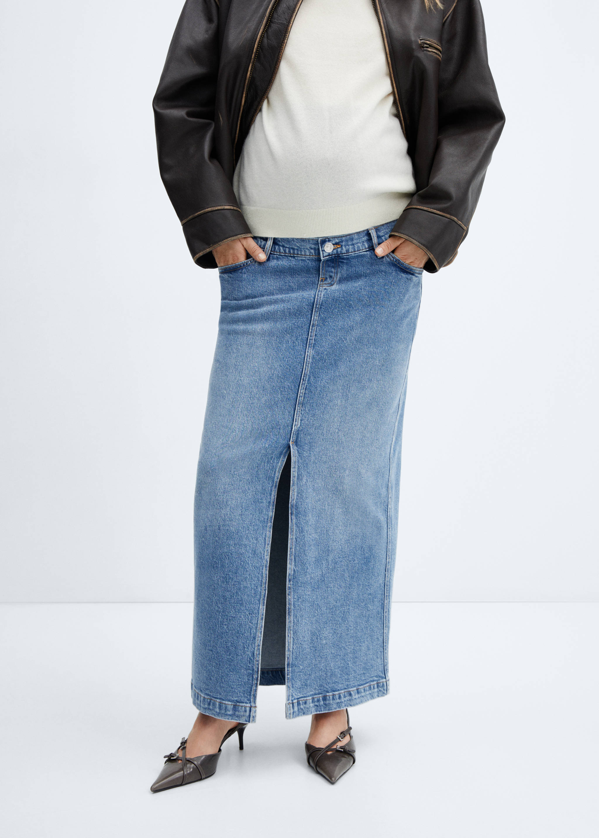 Denim maternity skirt - Medium plane