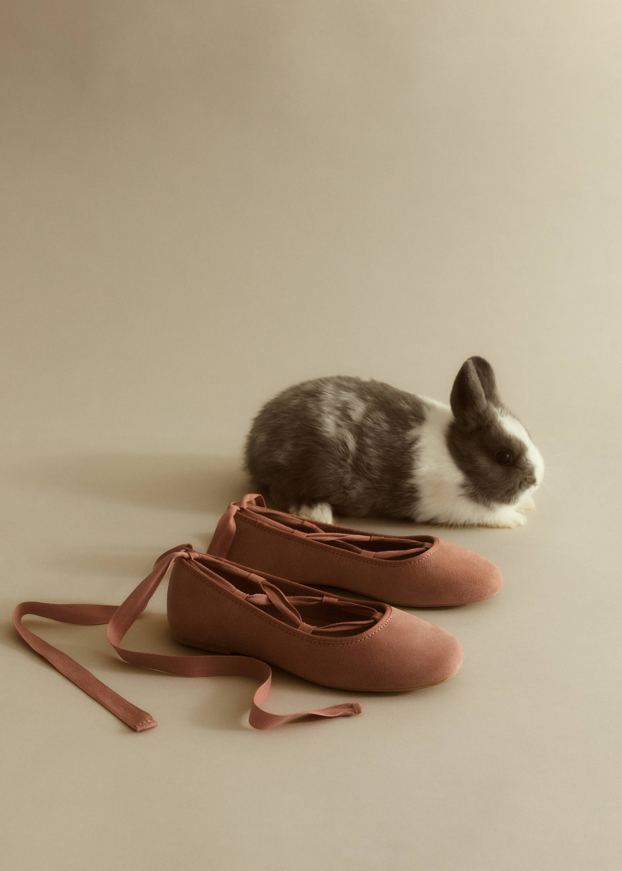 Suede ballerinas - Details of the article 8, Strawberry. Ref: 57035135-00.