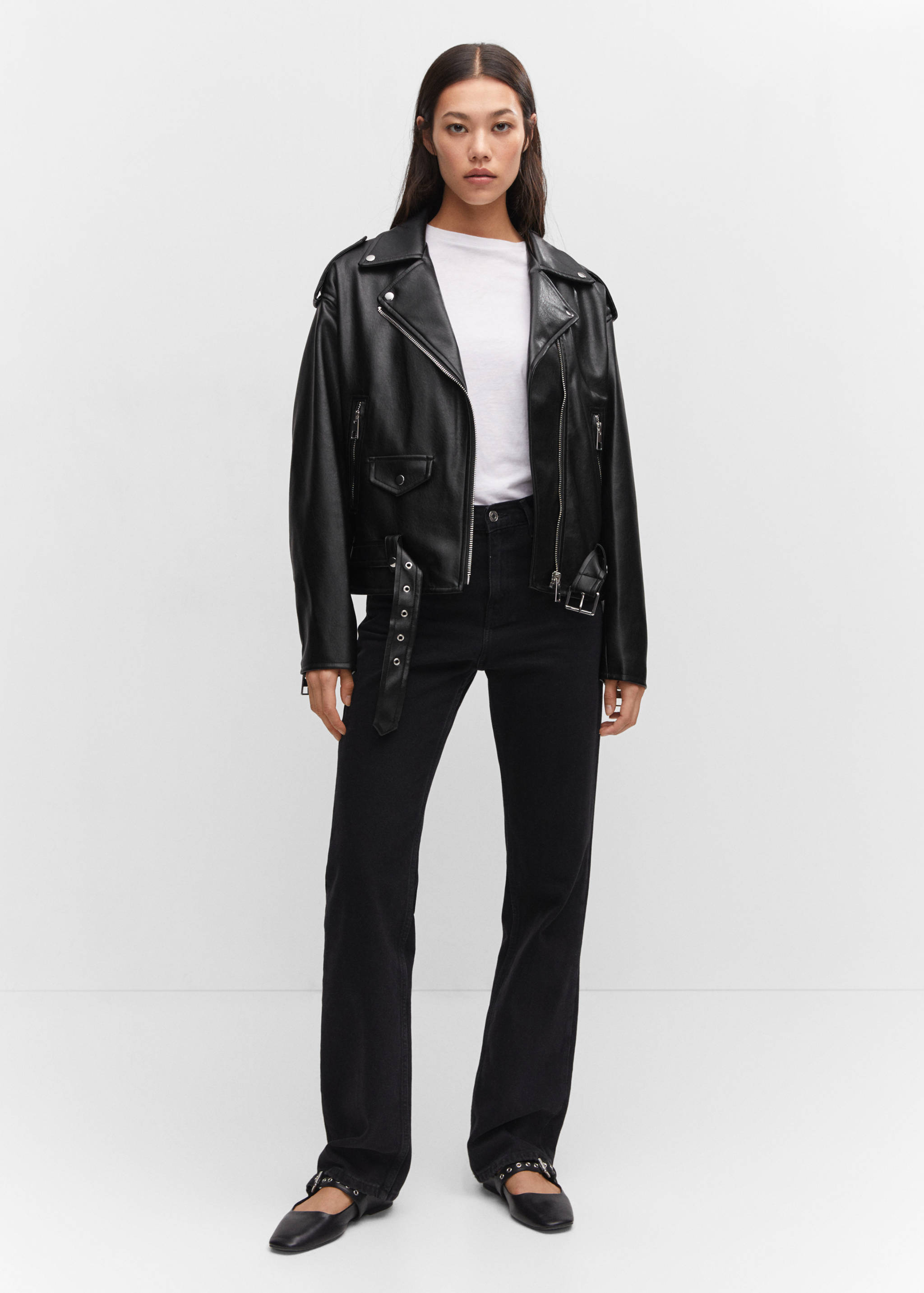 Veste oversize cuir synthétique - Plan général