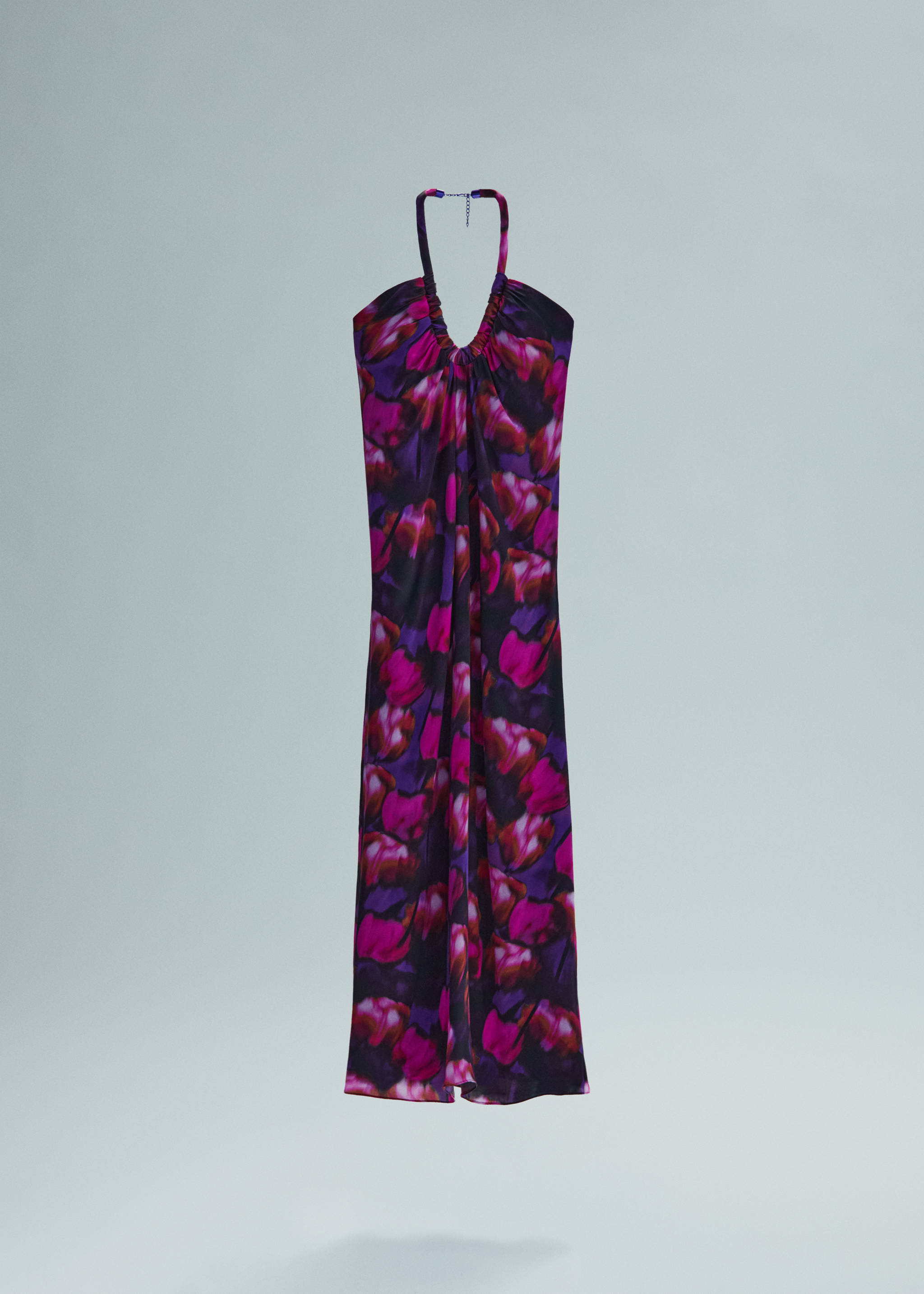 Low-cut printed silk dress - Article without model