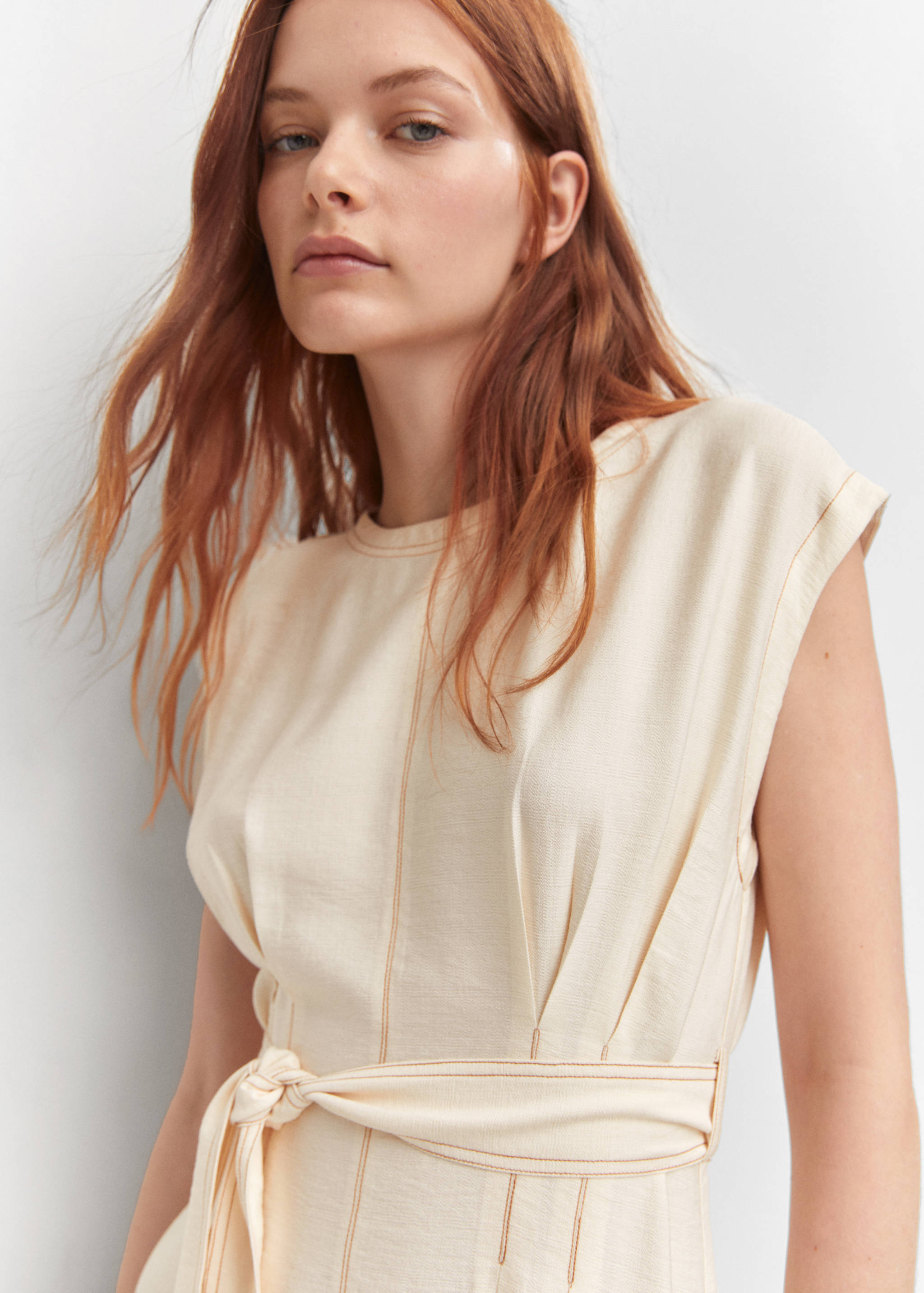 Robe coutures ceinture à nouer - Détail de l'article 1