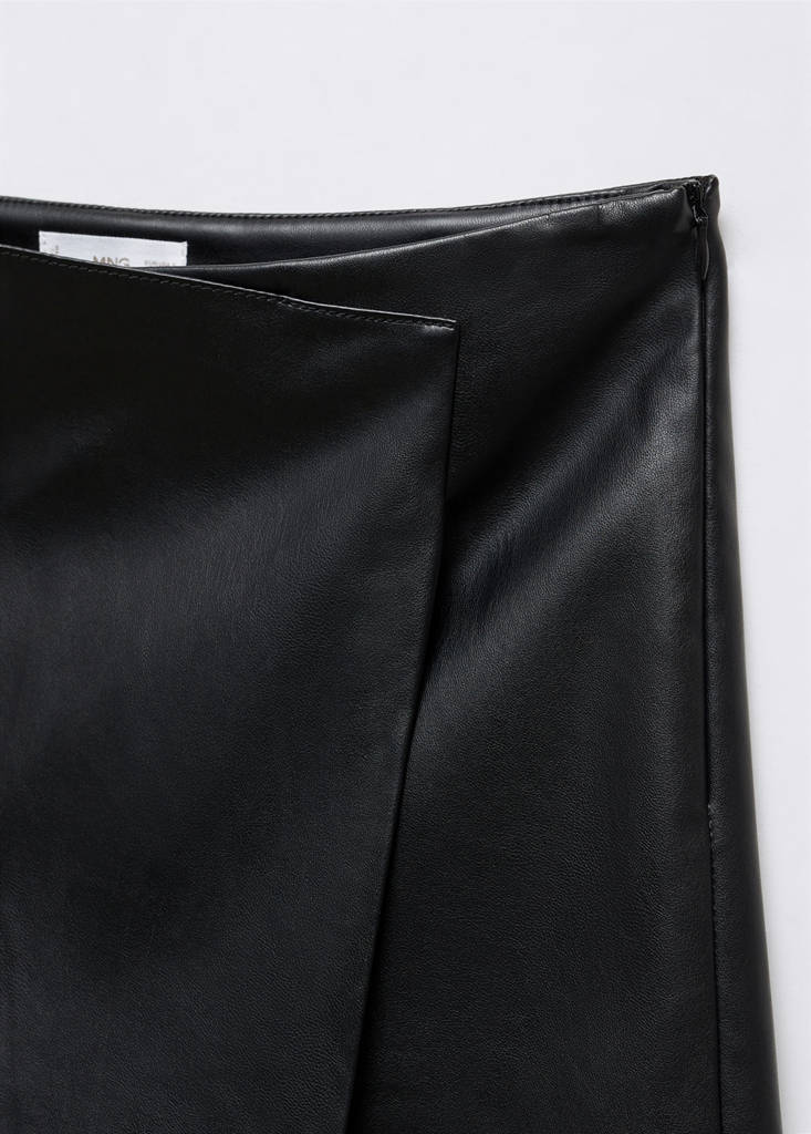 Faux-leather culottes — Black