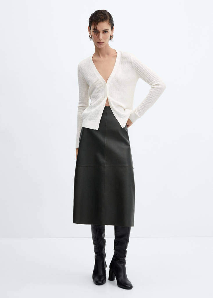 Twisted wool cardigan — Ecru
