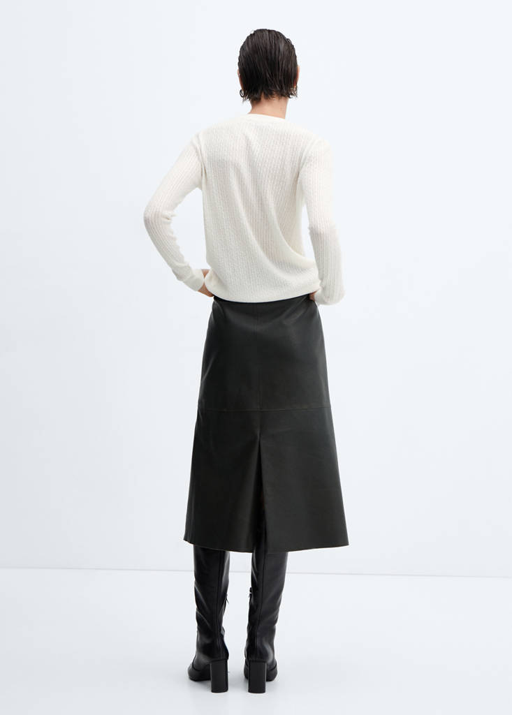 Twisted wool cardigan — Ecru