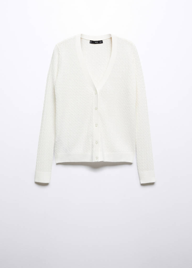 Twisted wool cardigan — Ecru