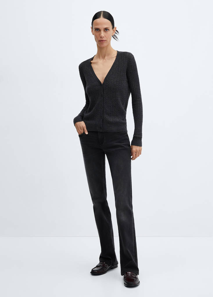 Twisted wool cardigan — Charcoal
