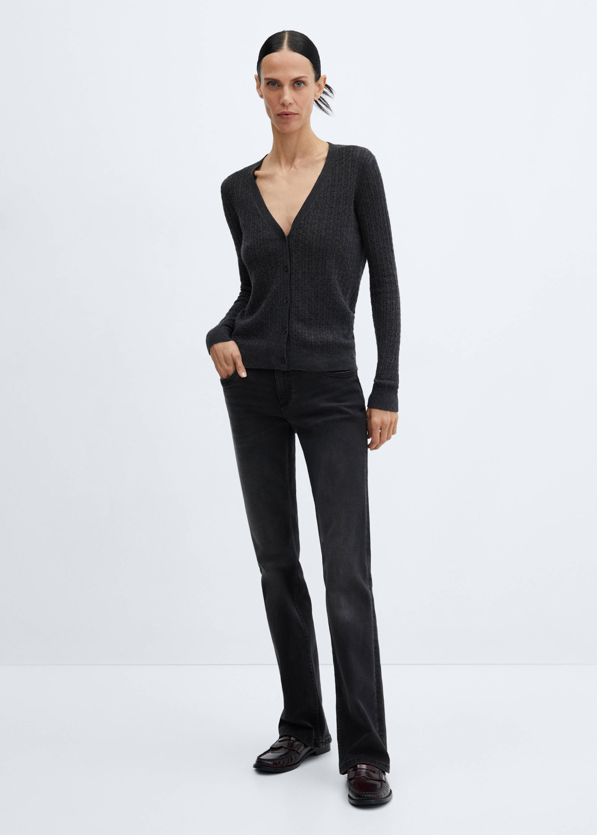 Twisted wool cardigan - General plane