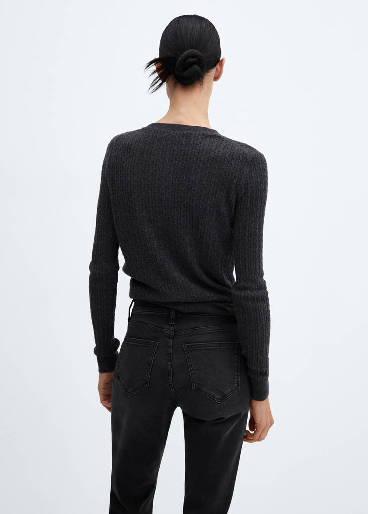 Twisted wool cardigan — Charcoal