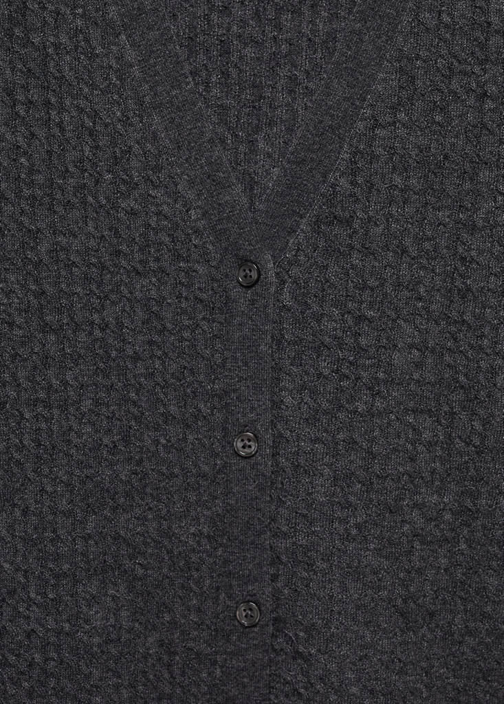 Twisted wool cardigan — Charcoal