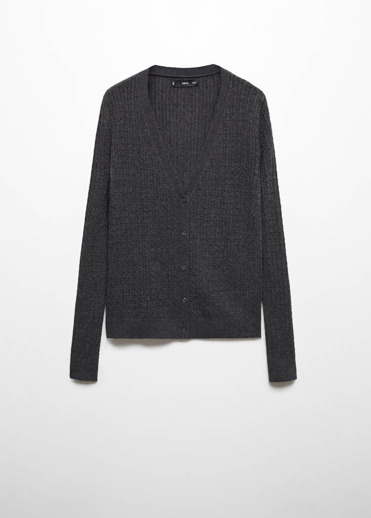 Twisted wool cardigan — Charcoal