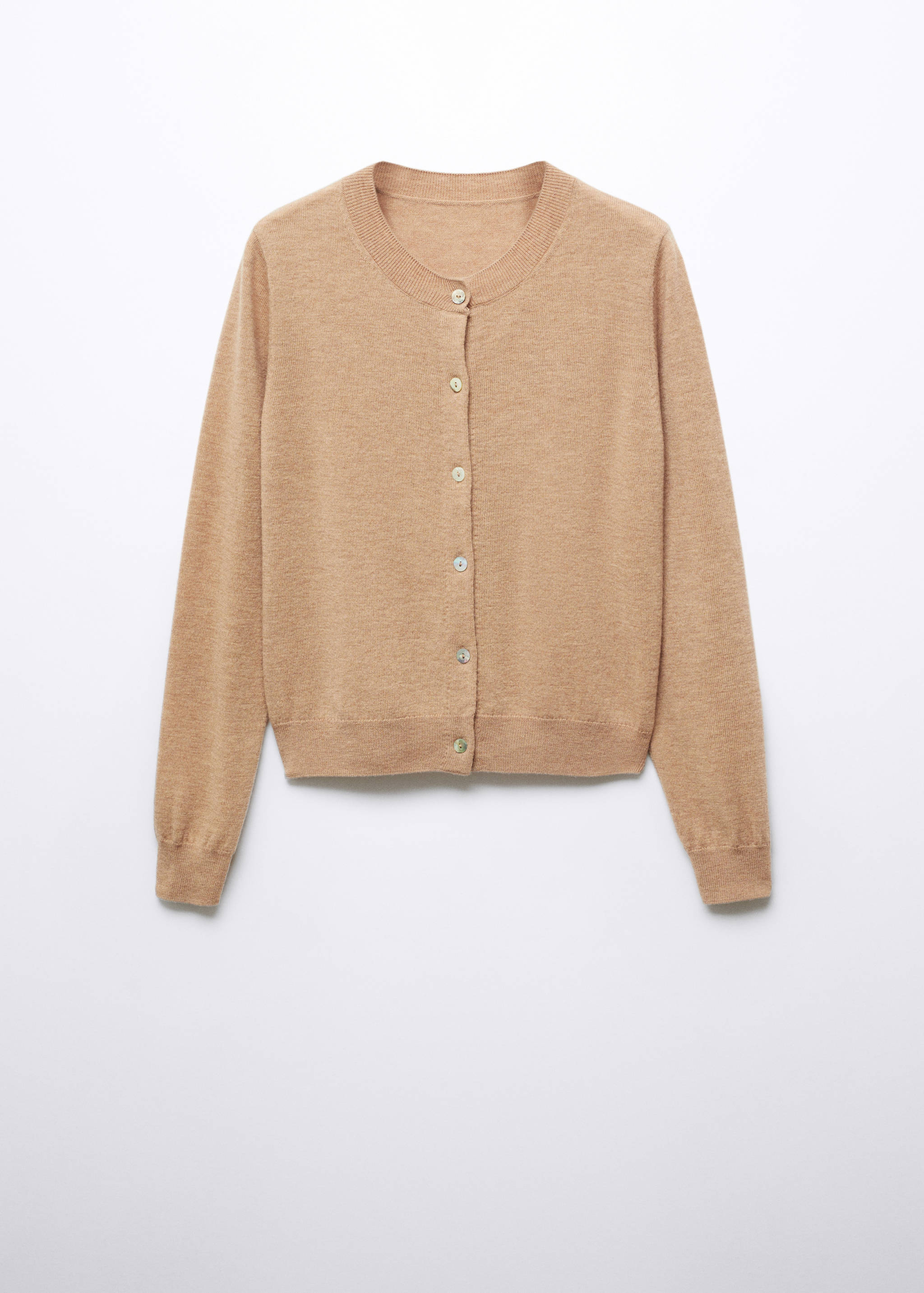 Round-neck wool cardigan - Article without model