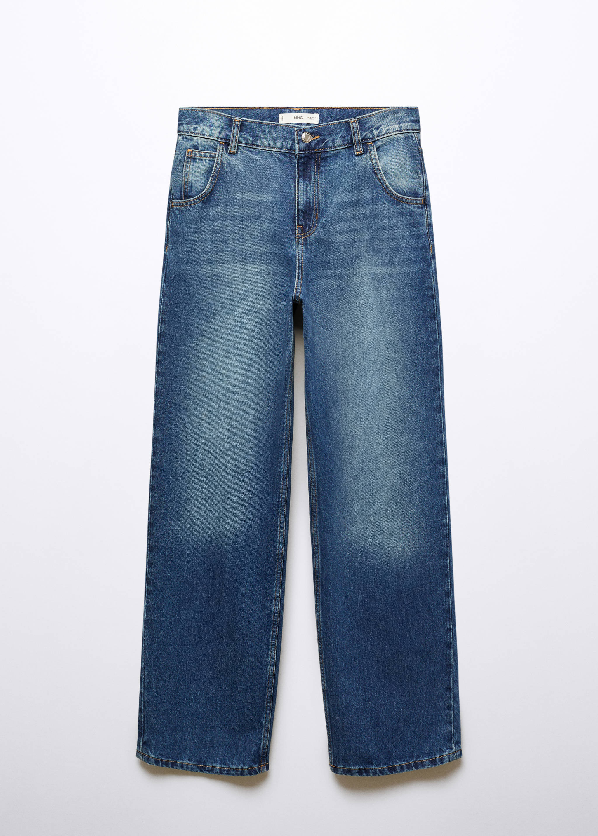 低腰阔腿牛仔裤 - null