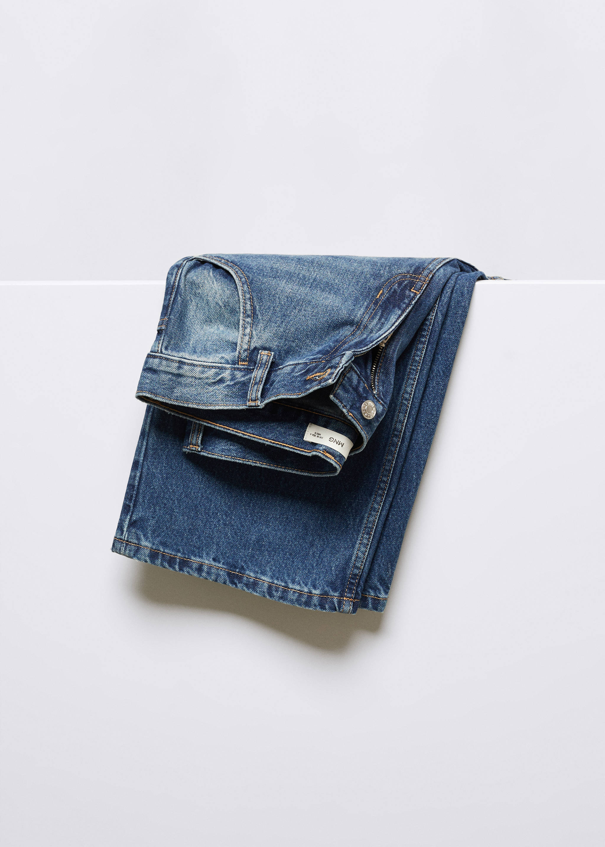 低腰阔腿牛仔裤 - null