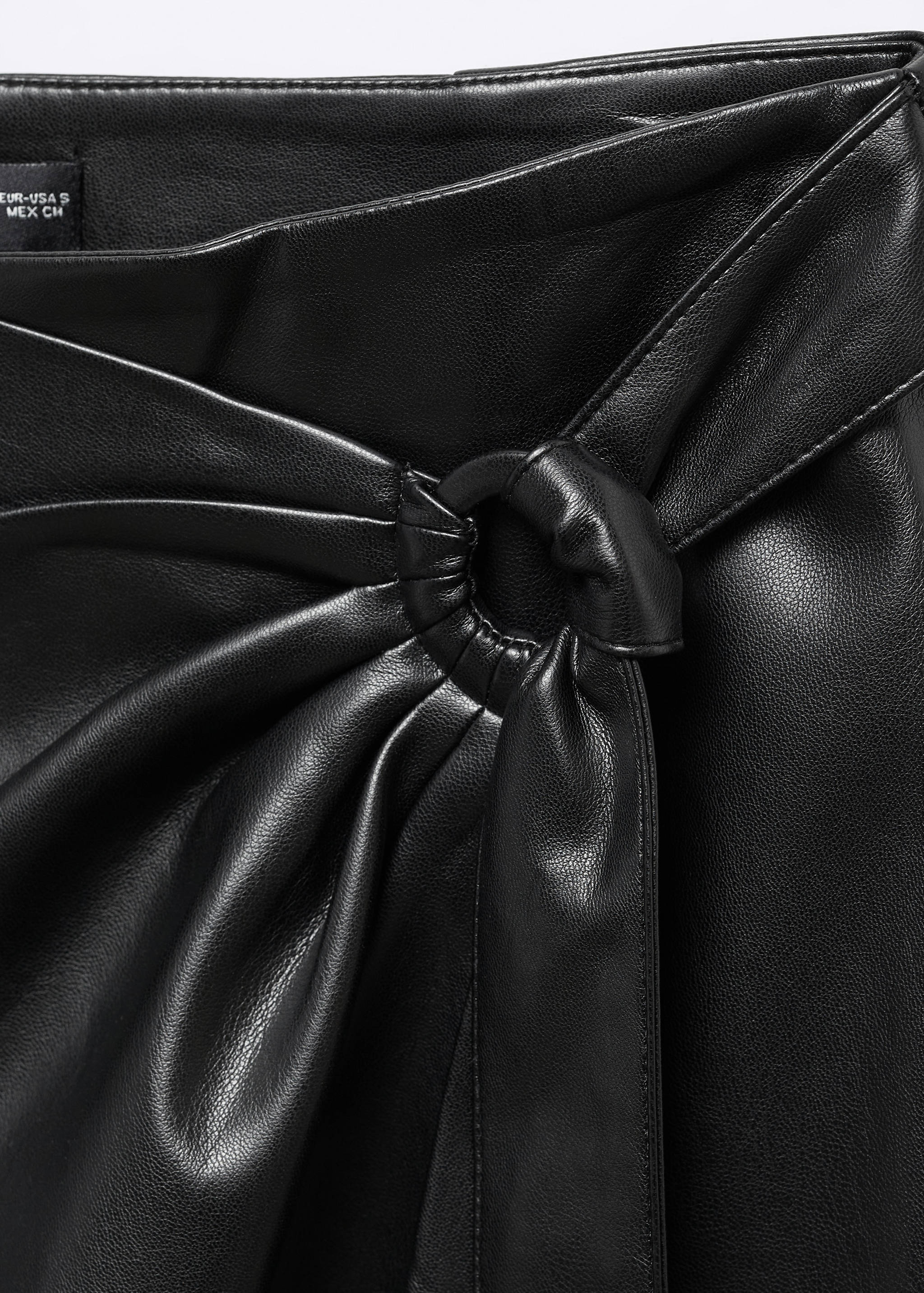Draped faux-leather midi-skirt - Details of the article 8