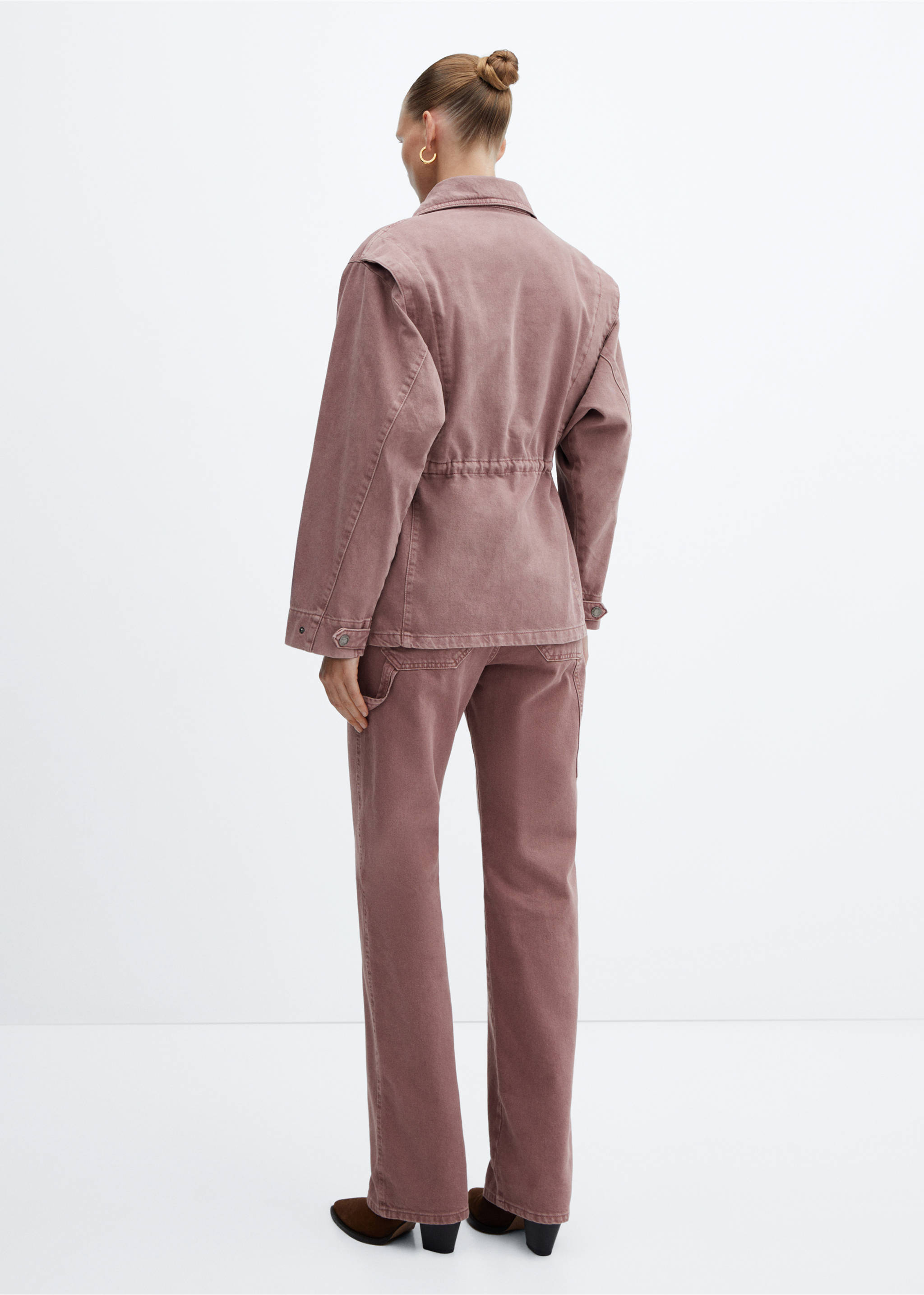 Denim jacket with drawstring - Reverse of the article, Light/Pastel Purple. Ref: 57035980-00.