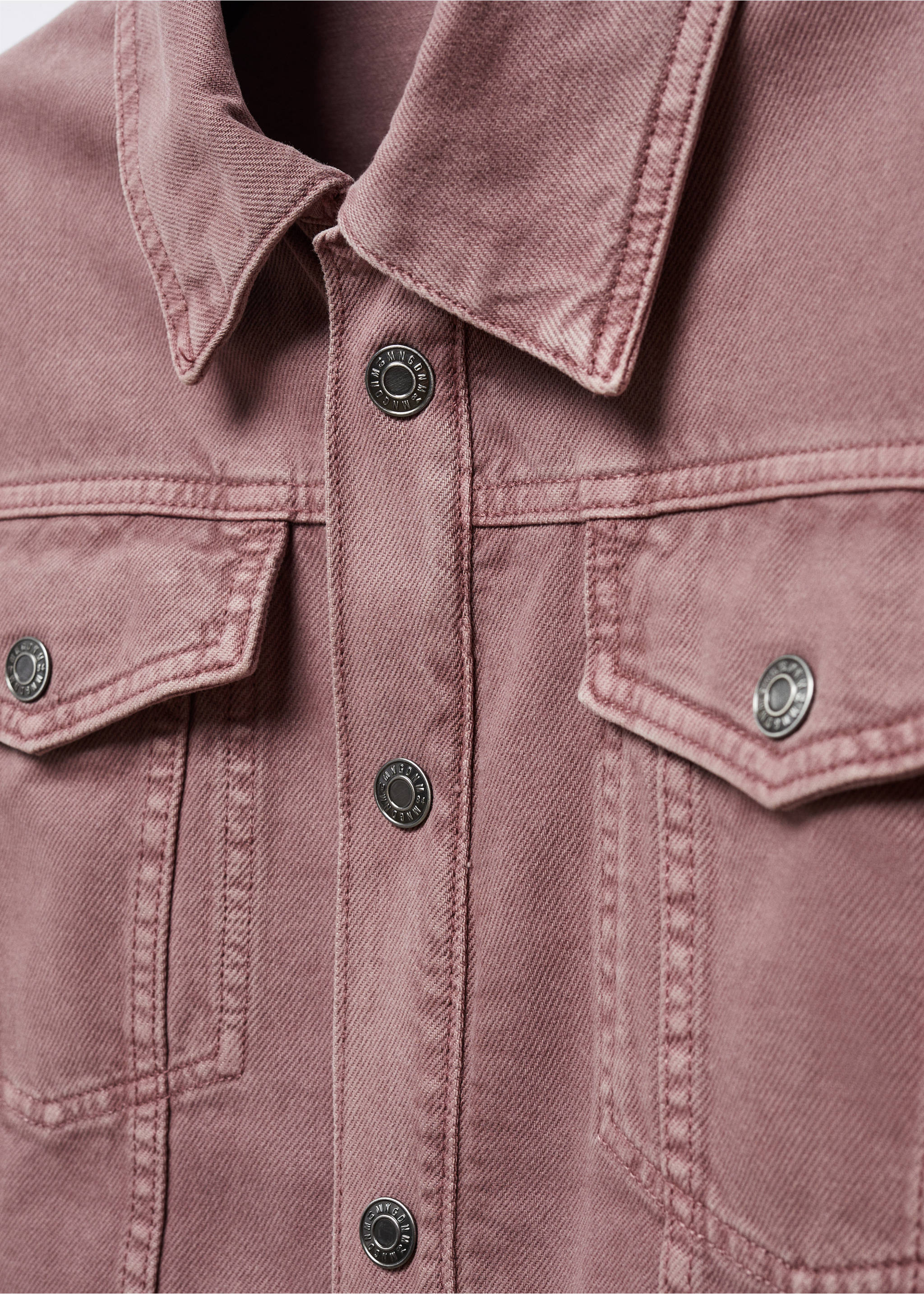 Denim jacket with drawstring - Details of the article 8, Light/Pastel Purple. Ref: 57035980-00.