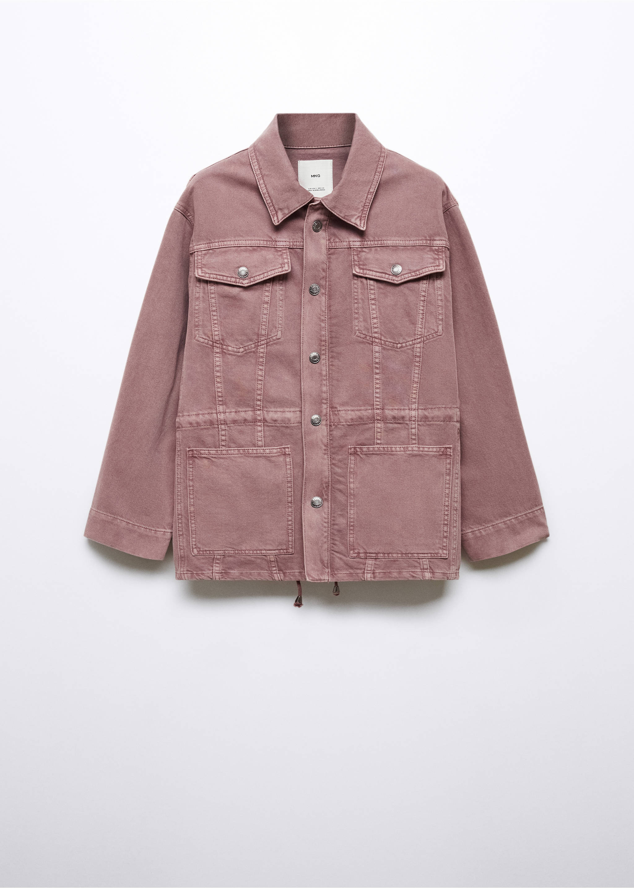 Denim jacket with drawstring - Article without model, Light/Pastel Purple. Ref: 57035980-00.