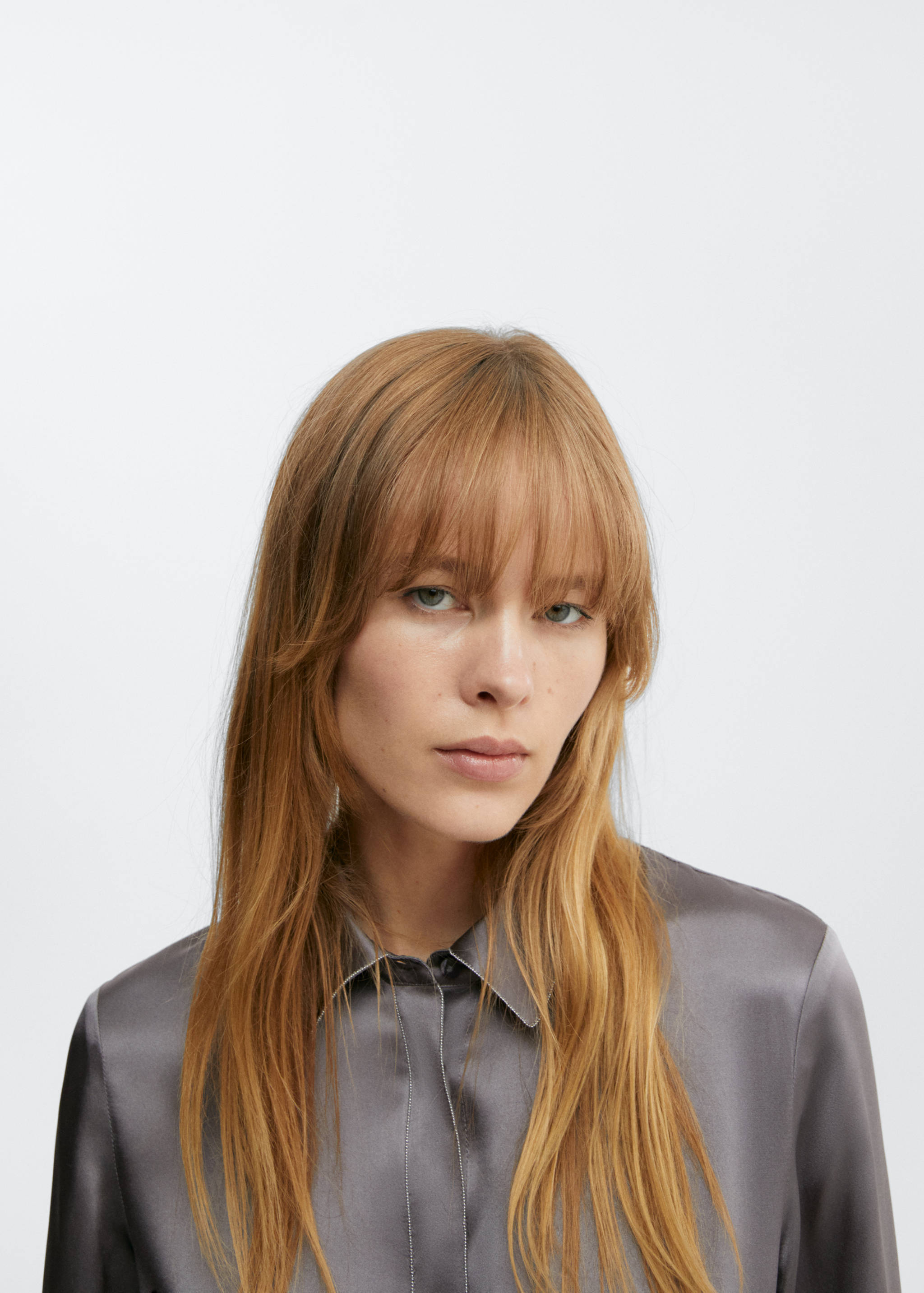 Шелковая рубашка с окантовками - Деталь изделия 1