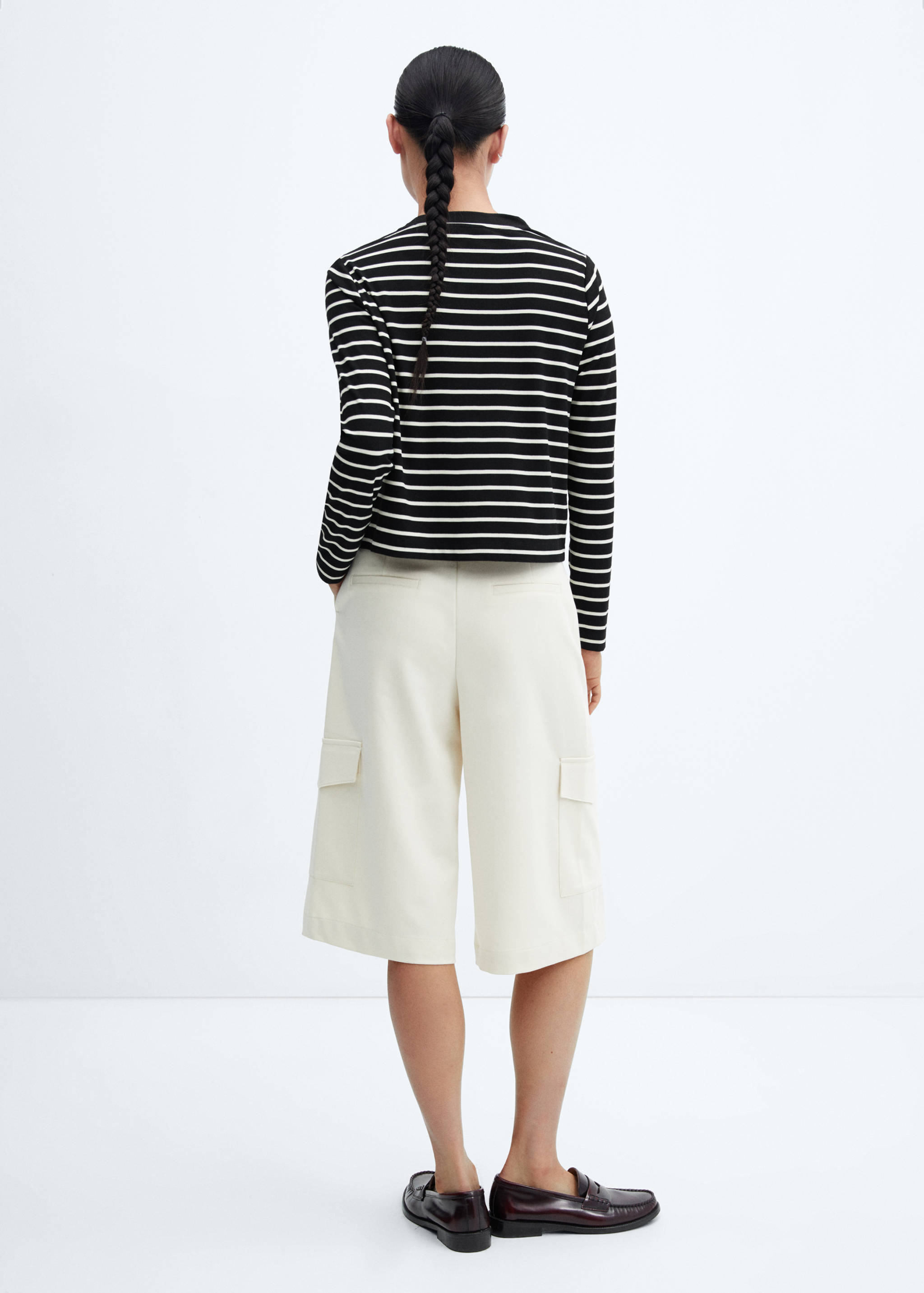 Cardigan rayures maille côtelée - Verso de l’article