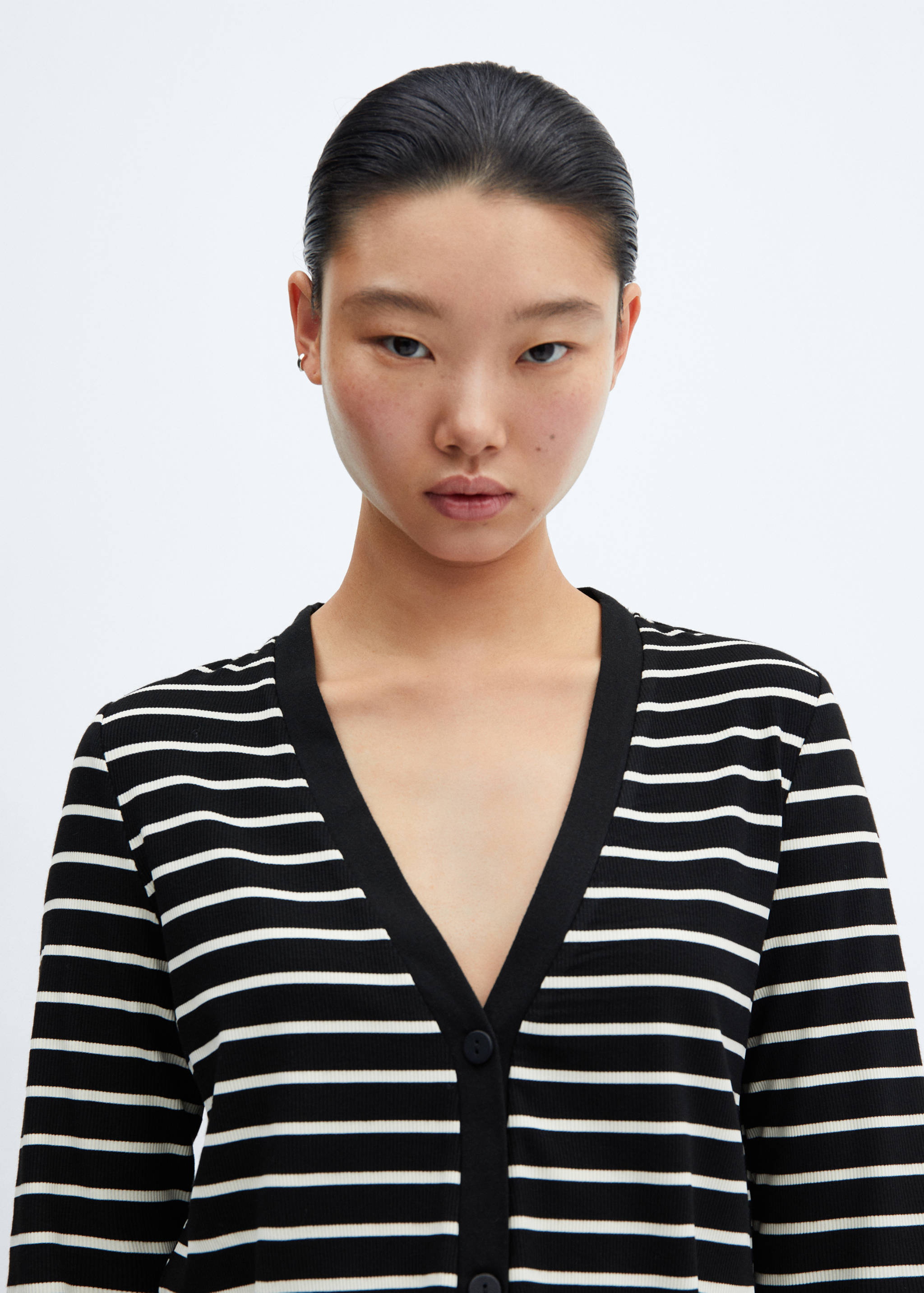 Cardigan rayures maille côtelée - Détail de l'article 1