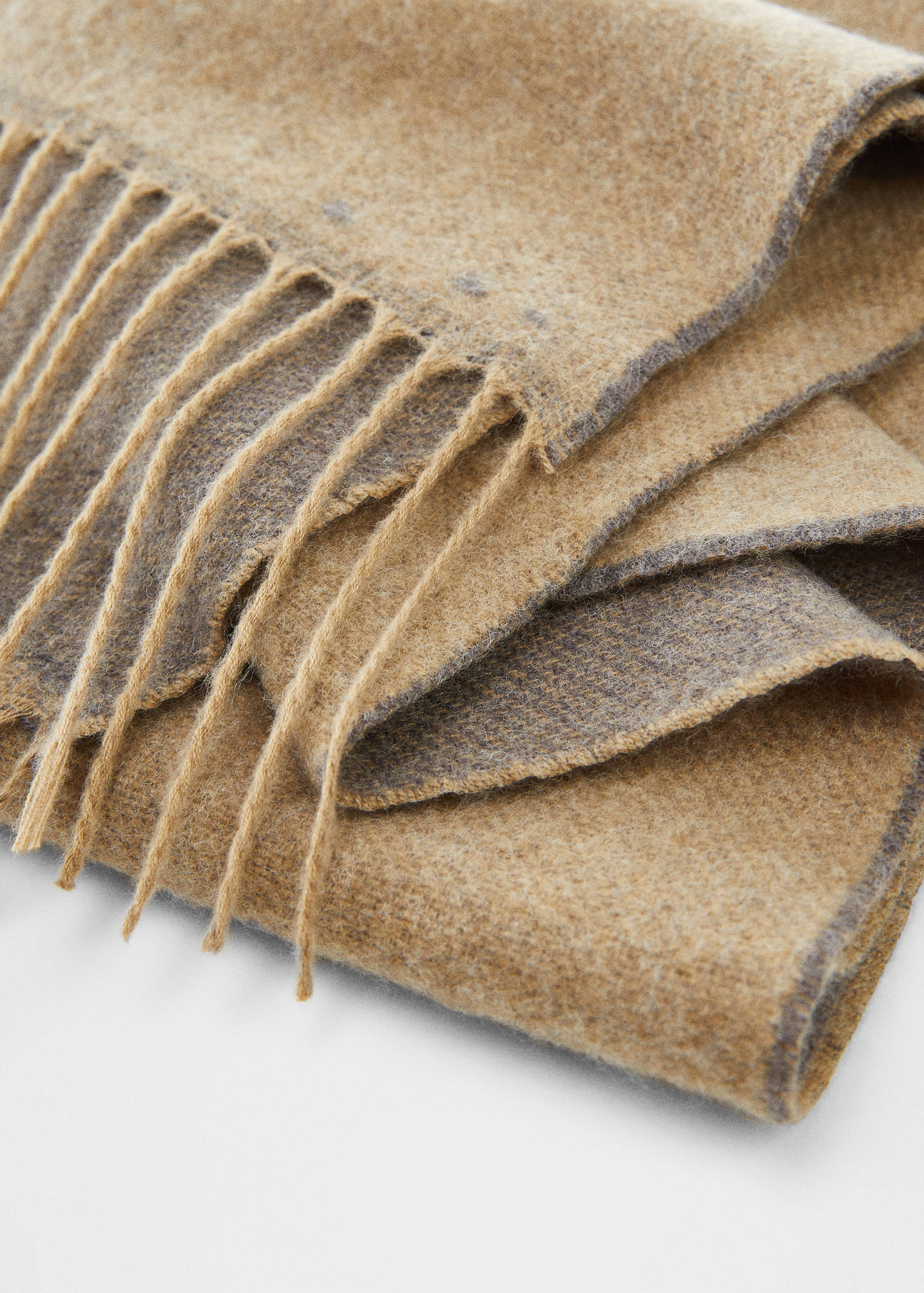 双色流苏围巾 - null