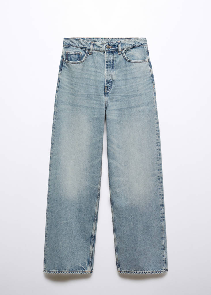 Wide leg mid-rise jeans — Medium Vintage Blue
