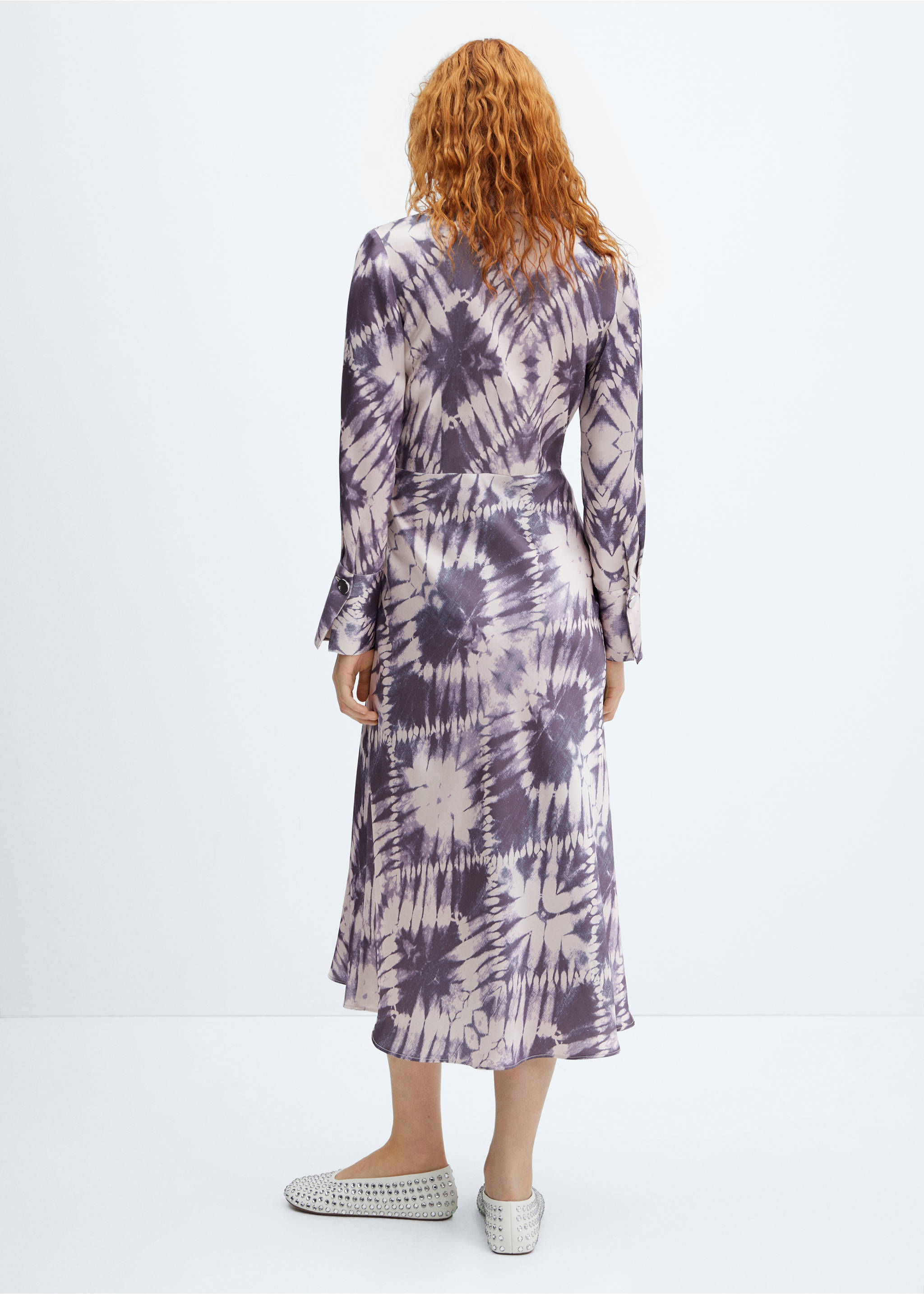 Satin tie-dye dress - Reverse of the article, Light/Pastel Purple. Ref: 57036028-00.