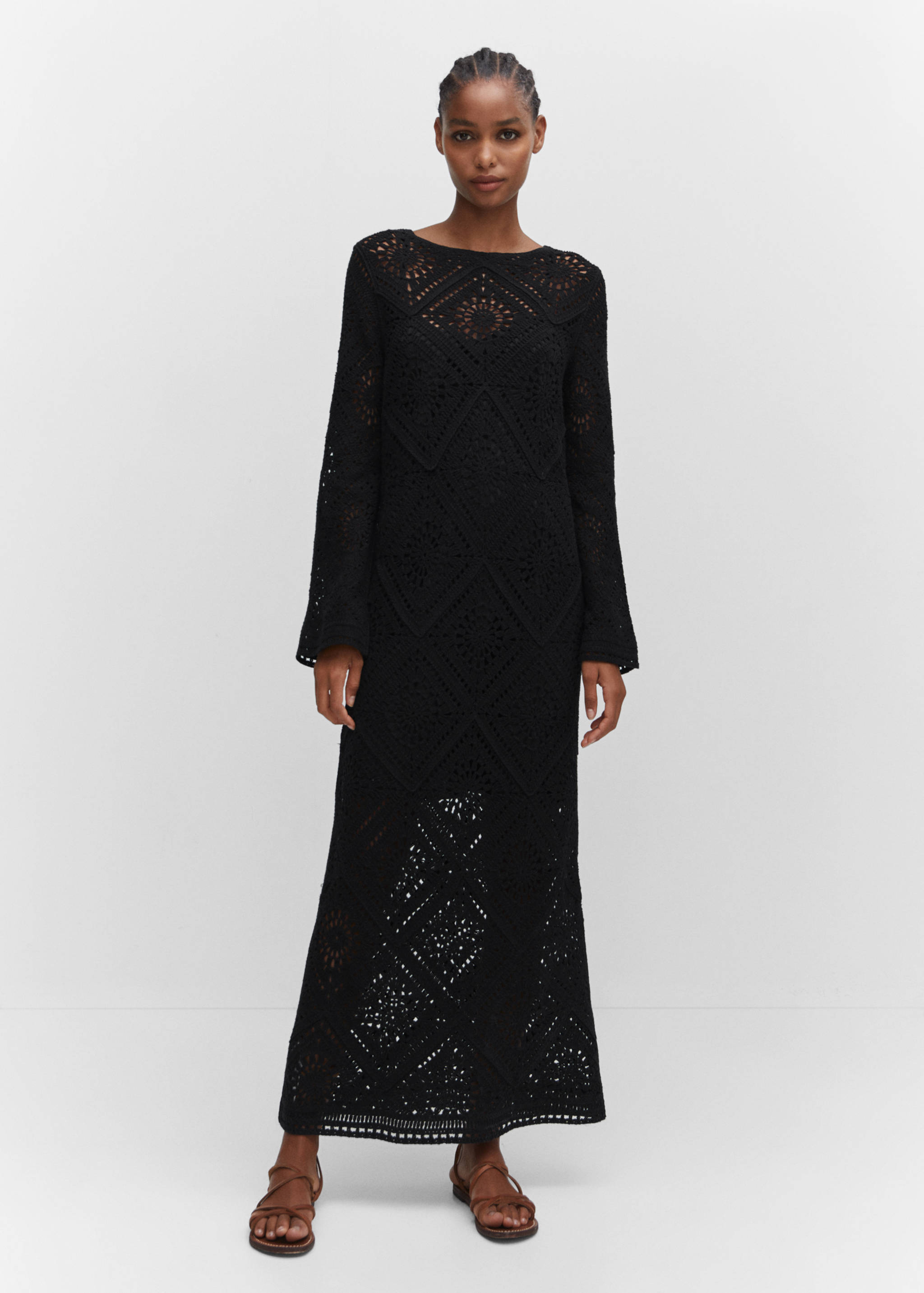 Robe crochet manches cloche - Plan général