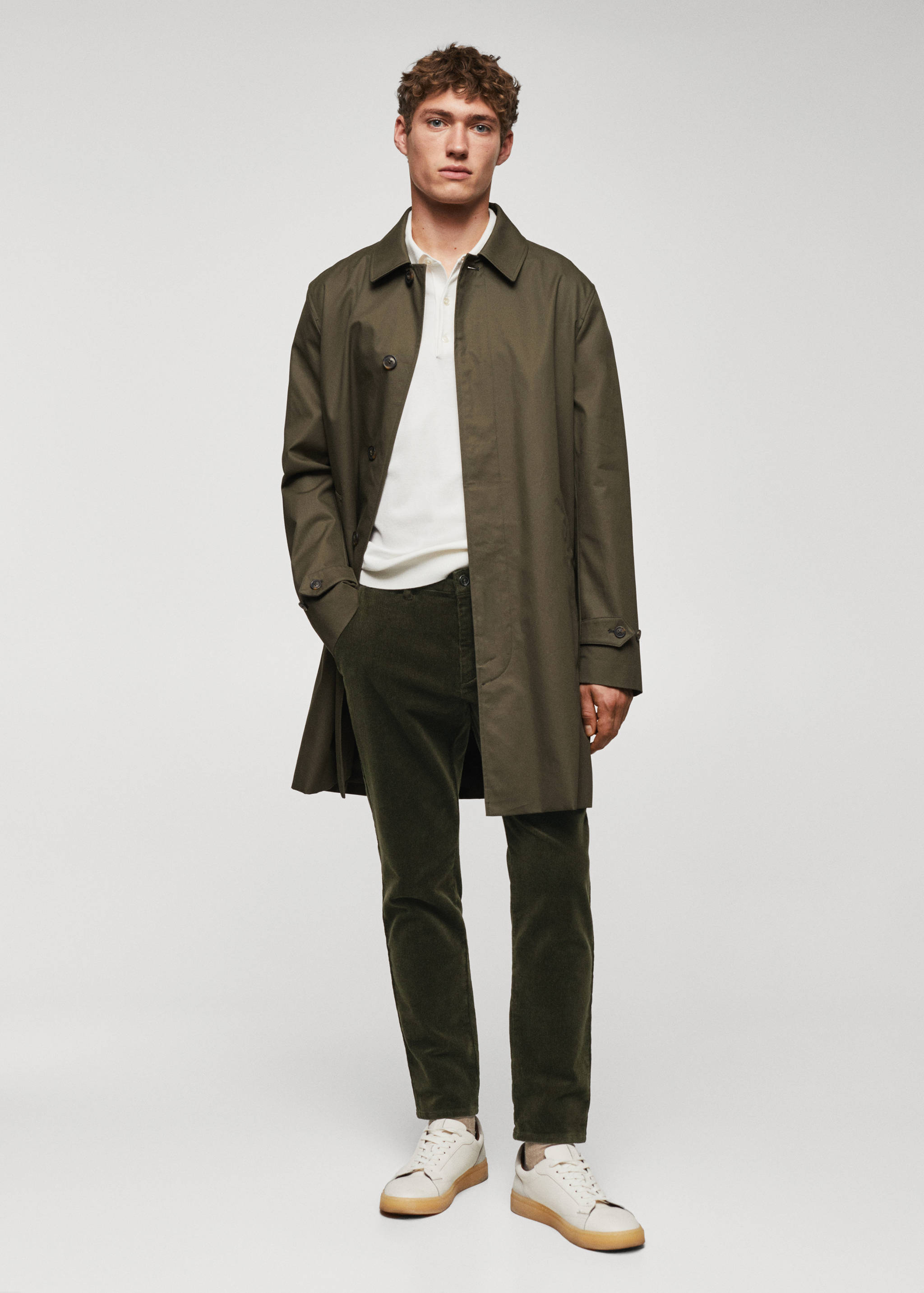 Corduroy slim-fit cropped trousers - General plane