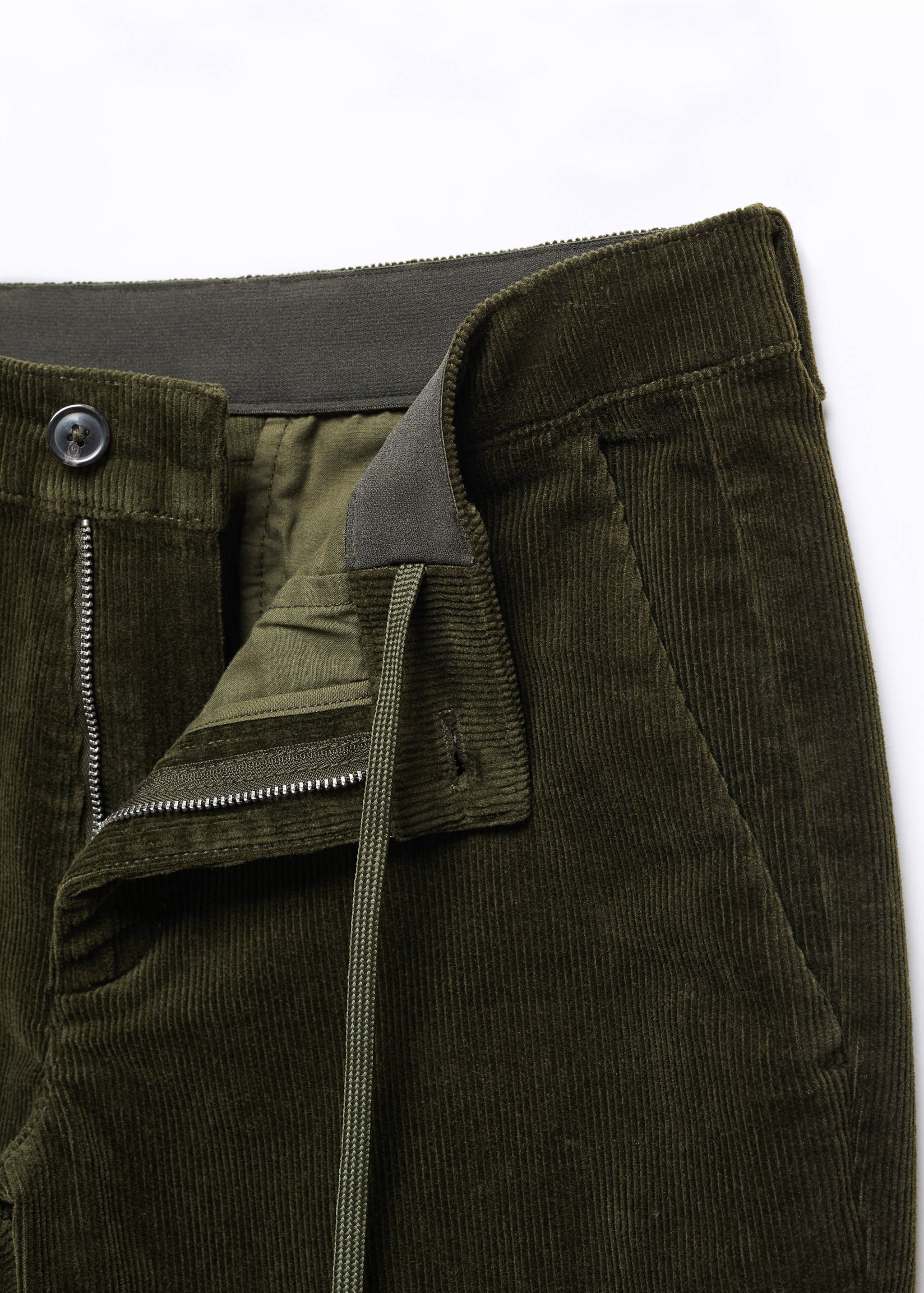 Corduroy slim-fit cropped trousers - Details of the article 8