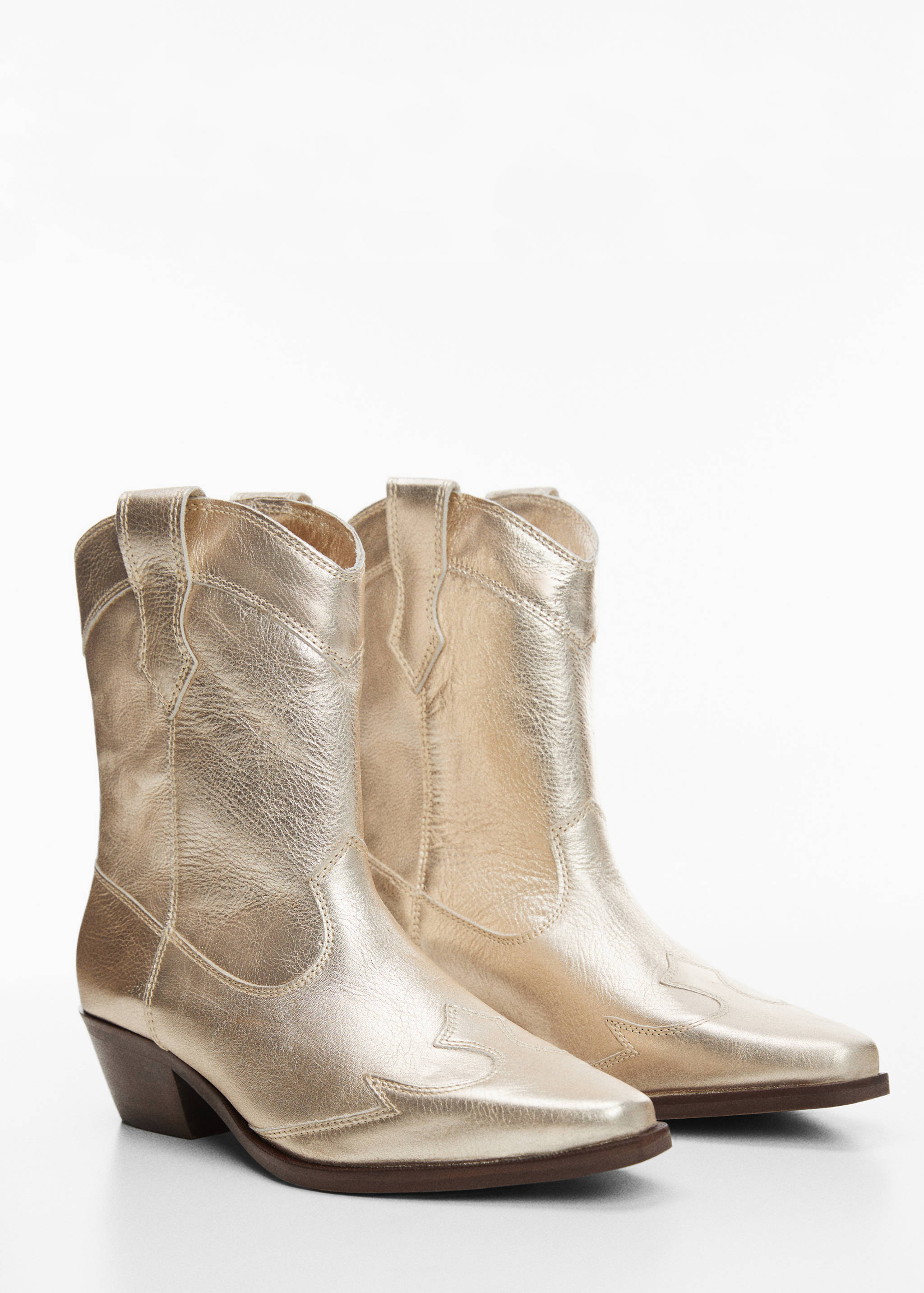 Leather cowboy ankle boots - Medium plane